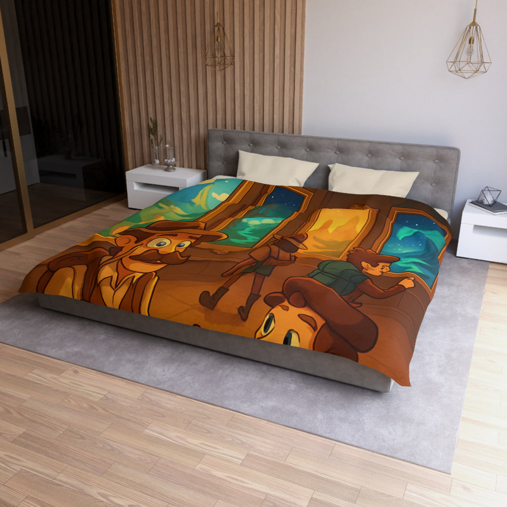 Housse de couette pour enfants avec aventure mystérieuse dans une galerie d'art