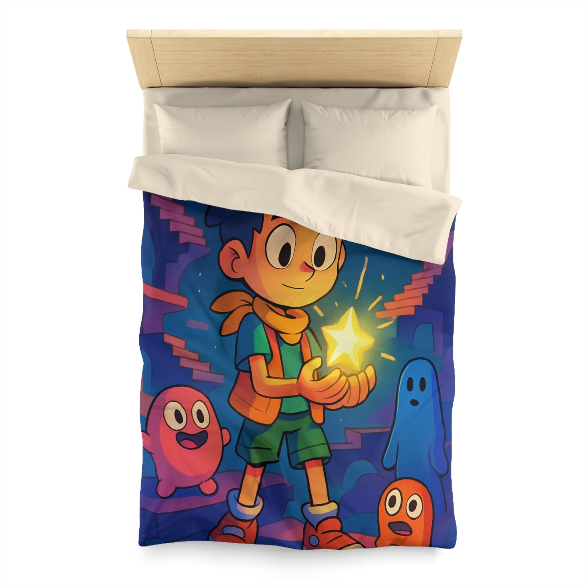 Housse de Couette Microfibre Motif Créatif Original Style Contemporain Chambre Élégante