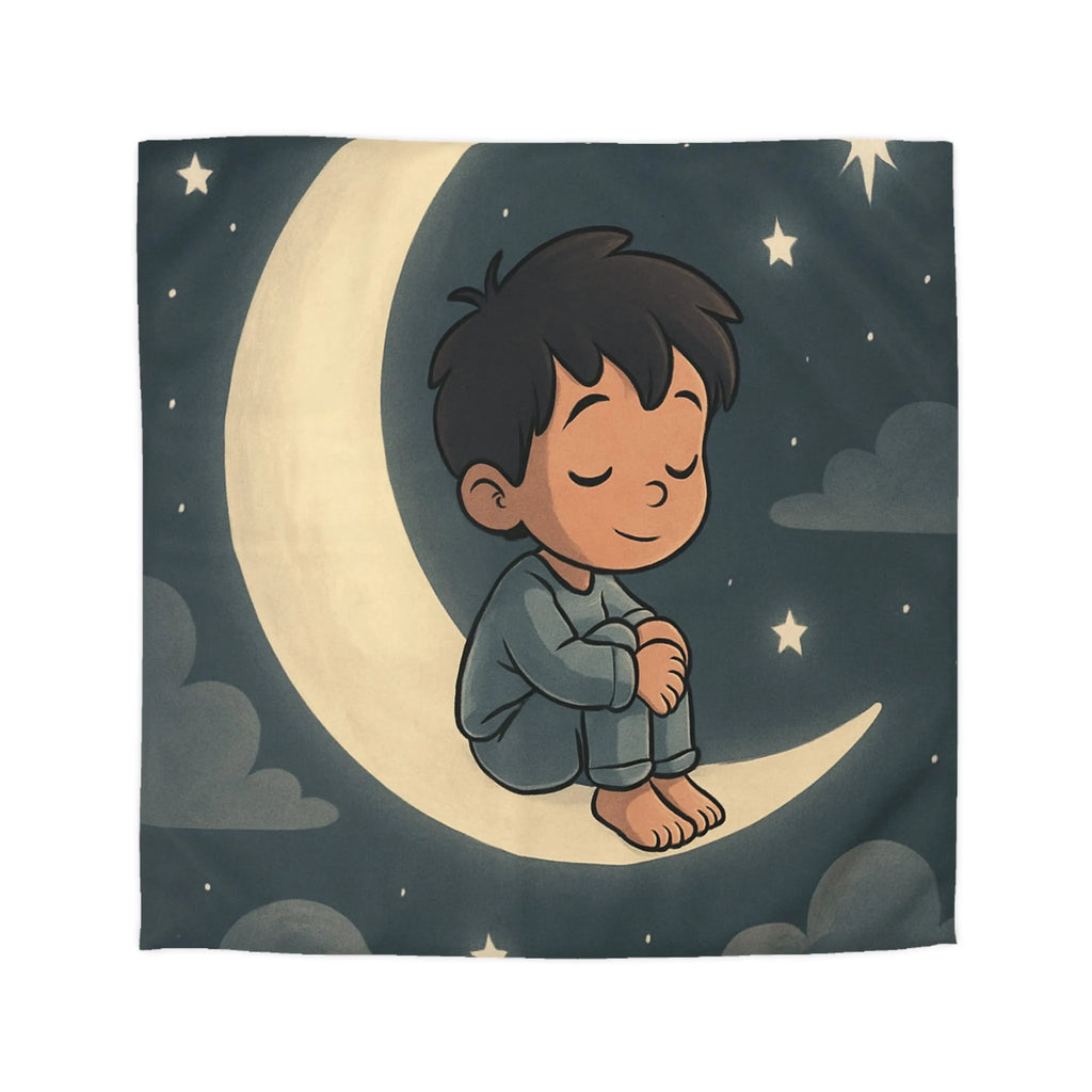Enchantez les rêves de votre enfant avec cette housse de couette lune étoilée