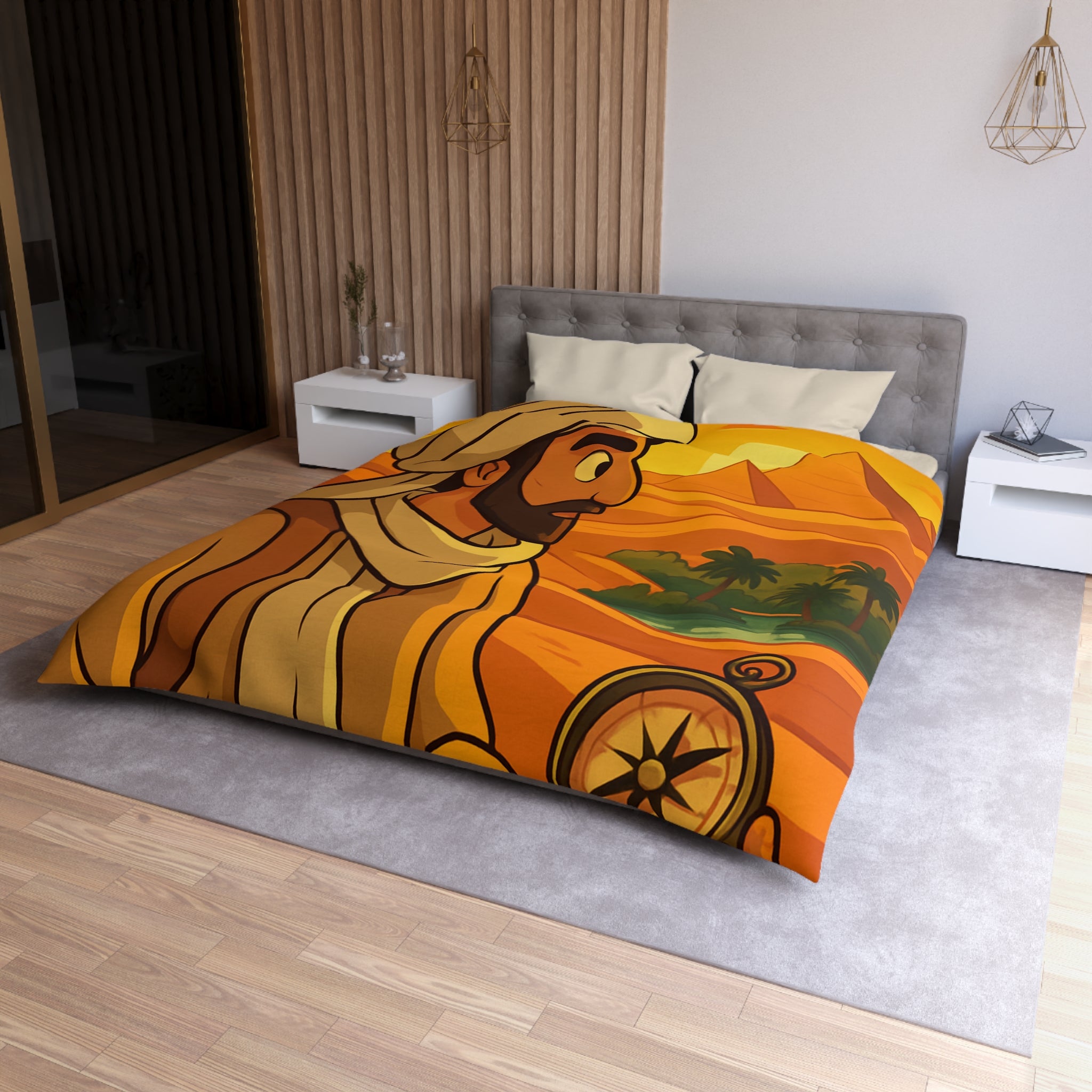 Housse de Couette Microfibre Illustration Unique Design Moderne Décoration Intérieure Raffinée