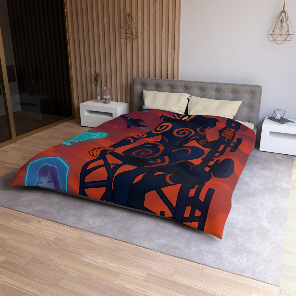 Housse de Couette Microfibre Art Graphique Contemporain Style Décoratif Chambre Tendance