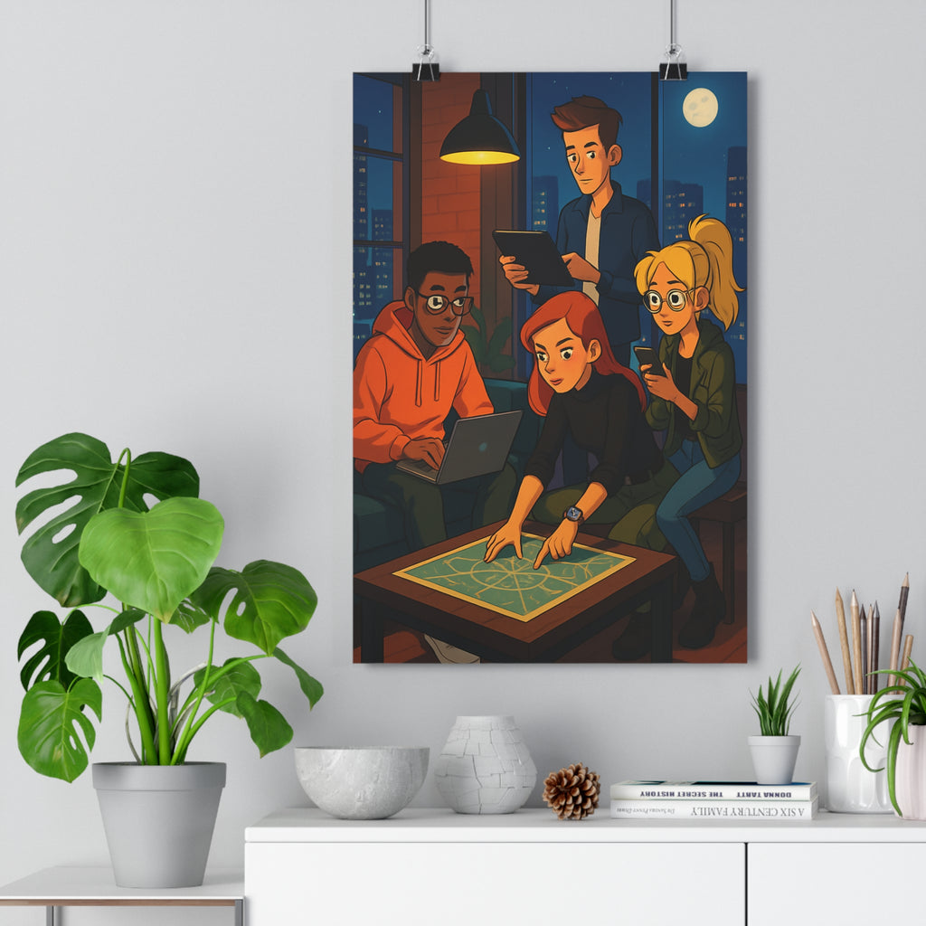 Poster décoratif anime personnages intérieur moderne nuit étoilée technologies salon chambre aventure ambiance qualité