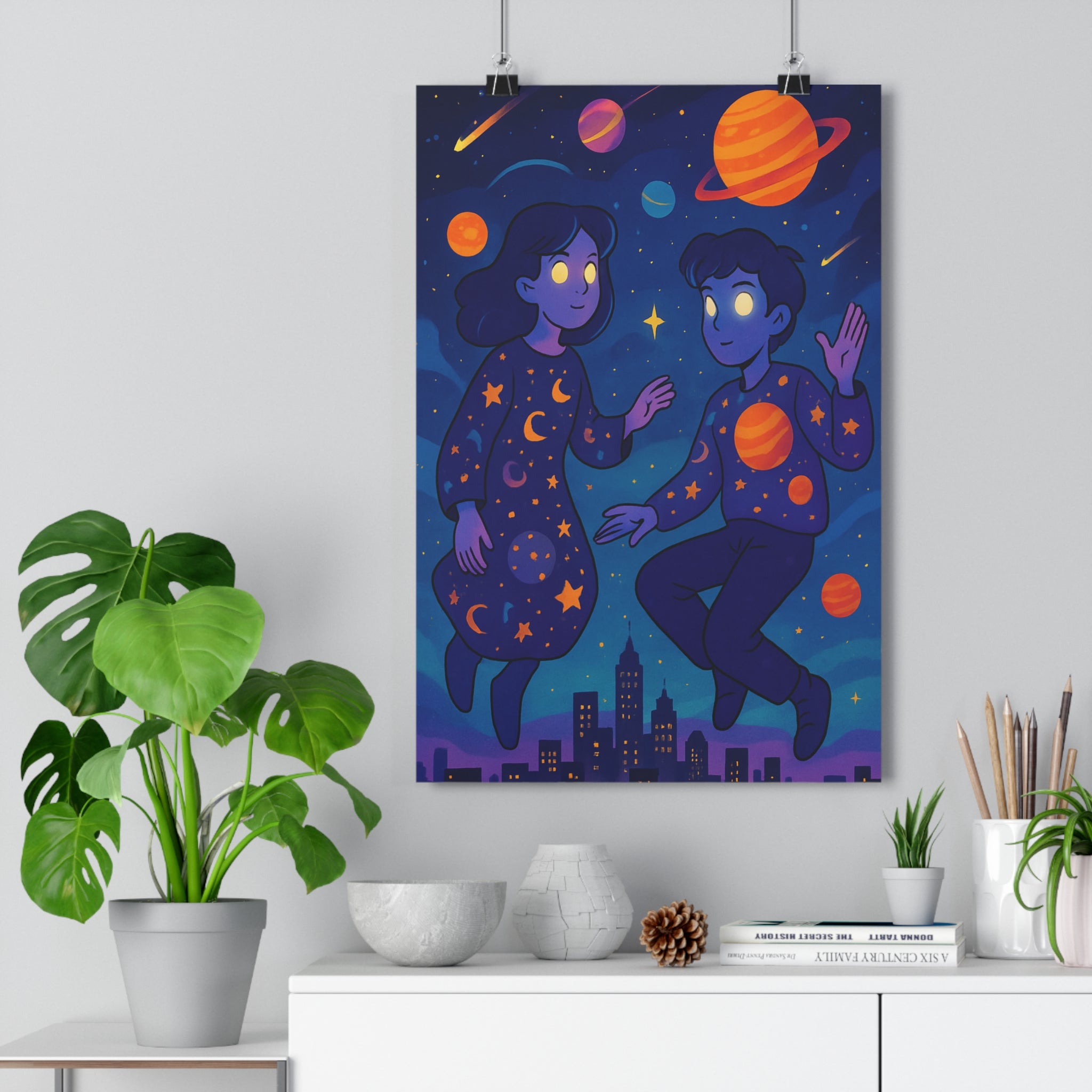 Poster décoratif magique univers cosmique surréaliste vibrant céleste mystique salon chambre art mural qualité