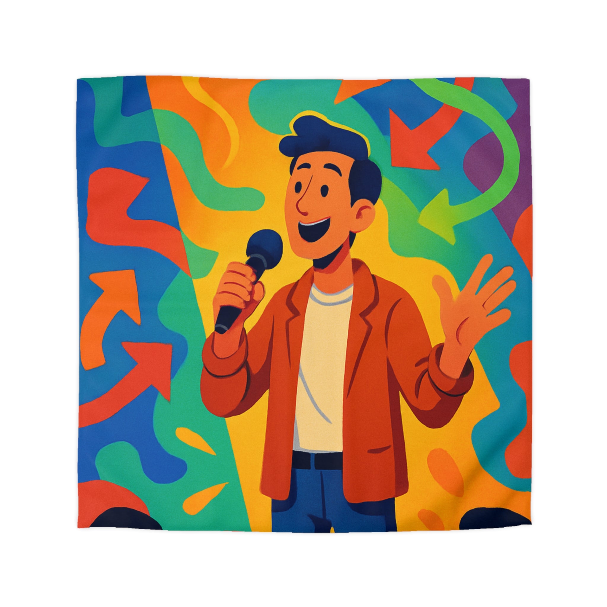 Housse de Couette Microfibre Illustration Unique Design Moderne Décoration Intérieure Raffinée