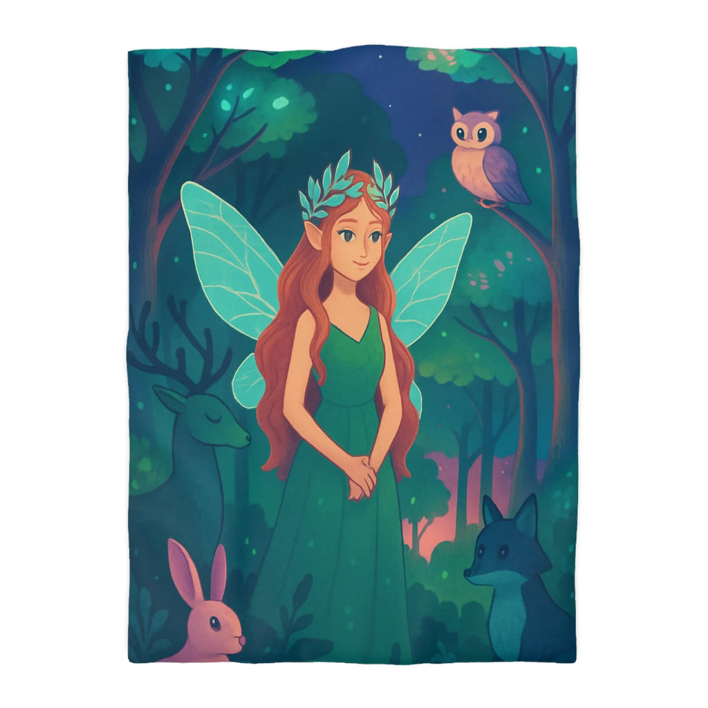 Enchantement forestier féerique avec créatures magiques pour une atmosphère de chambre paisible