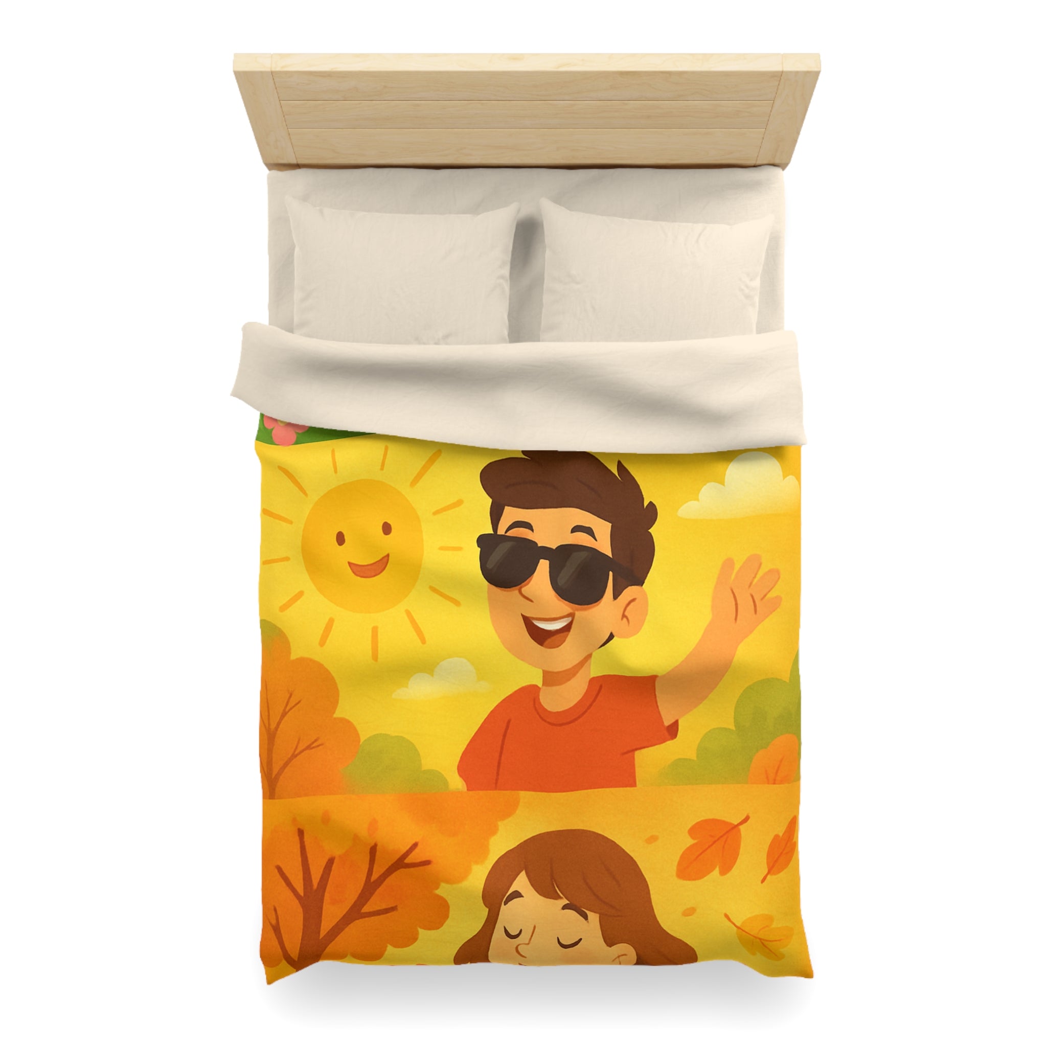 Housse de Couette Microfibre Design Artistique Moderne Décoration Chambre Confort Premium