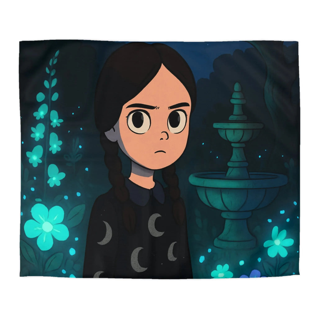 Housse de Couette Enfantine avec Motif Lune et Fleurs naturellement Nocture