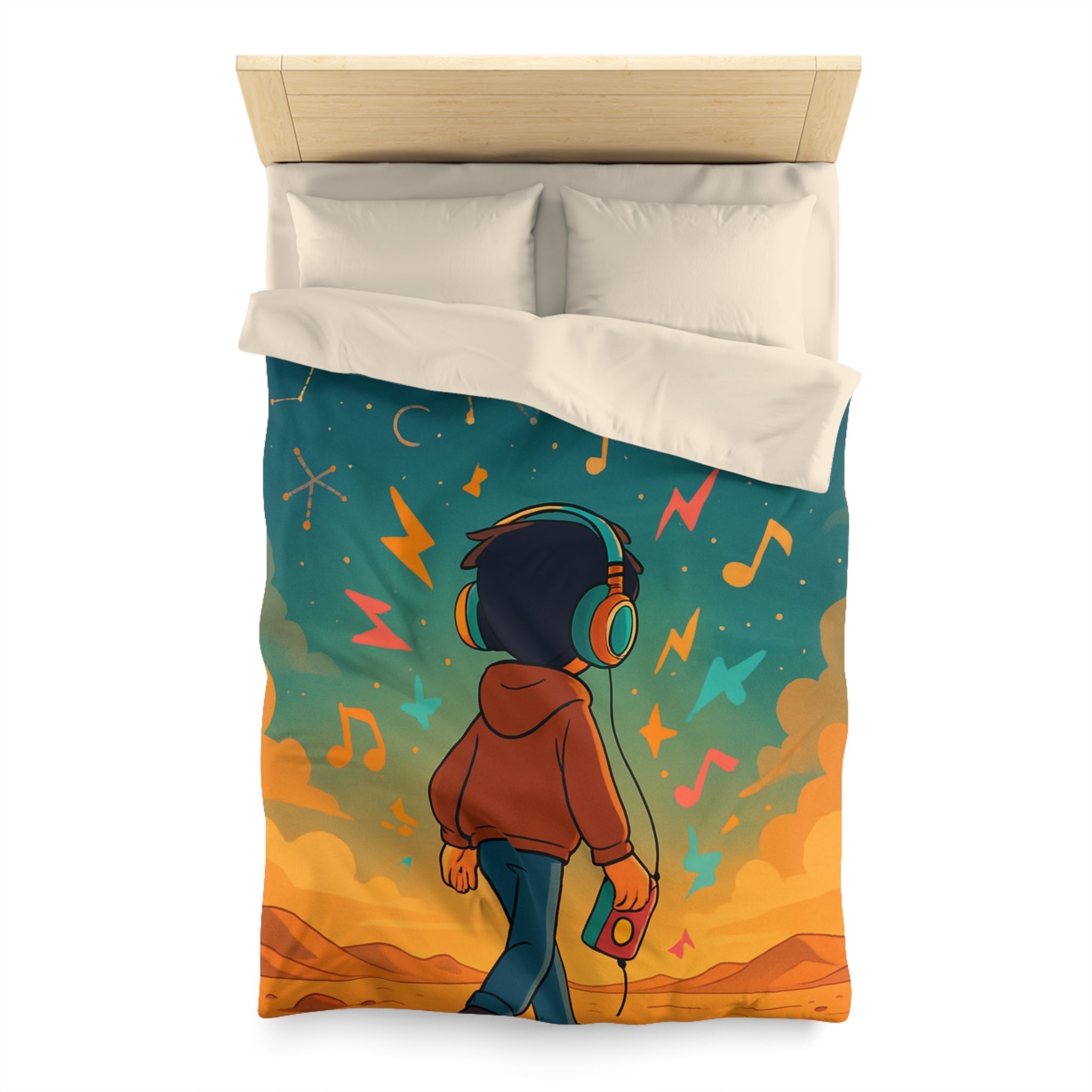 Housse de couette rêve étoilé pour jeunes musiciens et amateurs de constellations