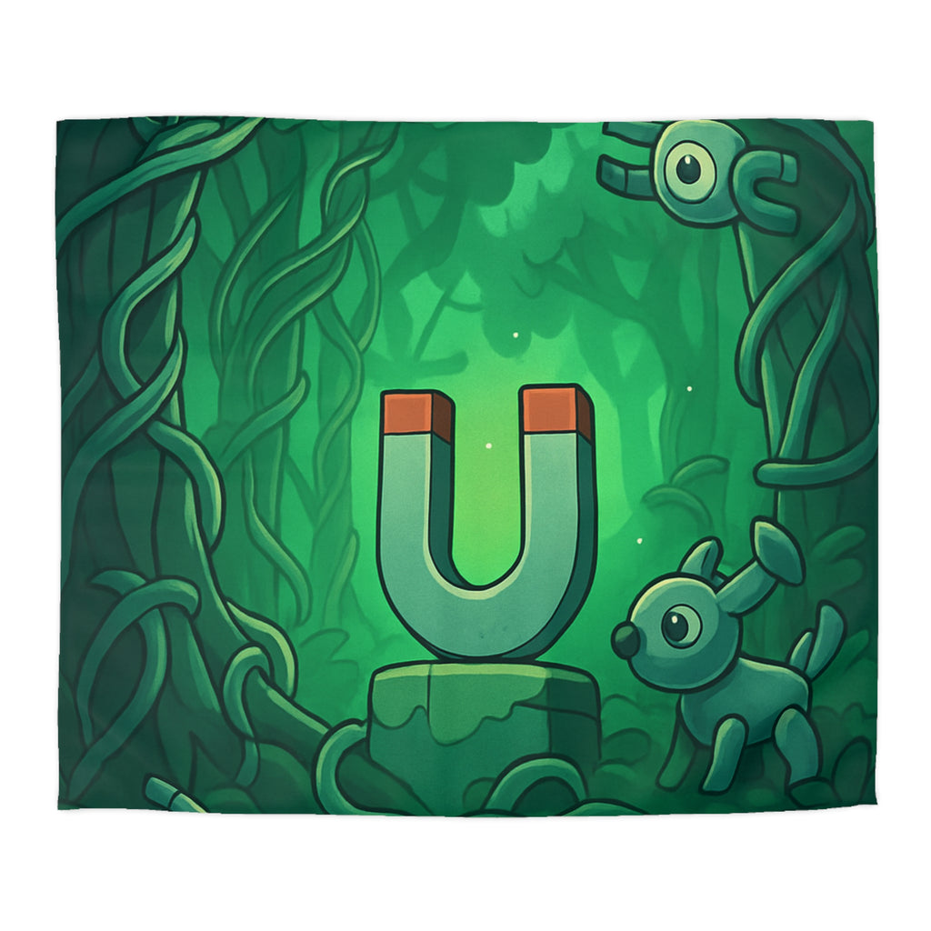 Housse de couette verte forêt magnétique animaux déco pour chambre enfants imaginative