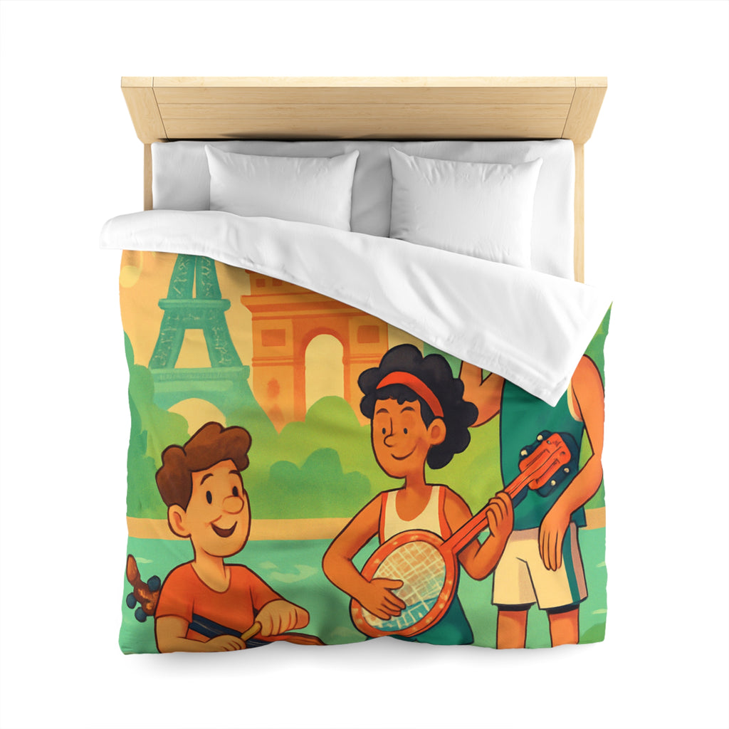 Housse de Couette Microfibre Illustration Unique Design Moderne Décoration Intérieure Raffinée