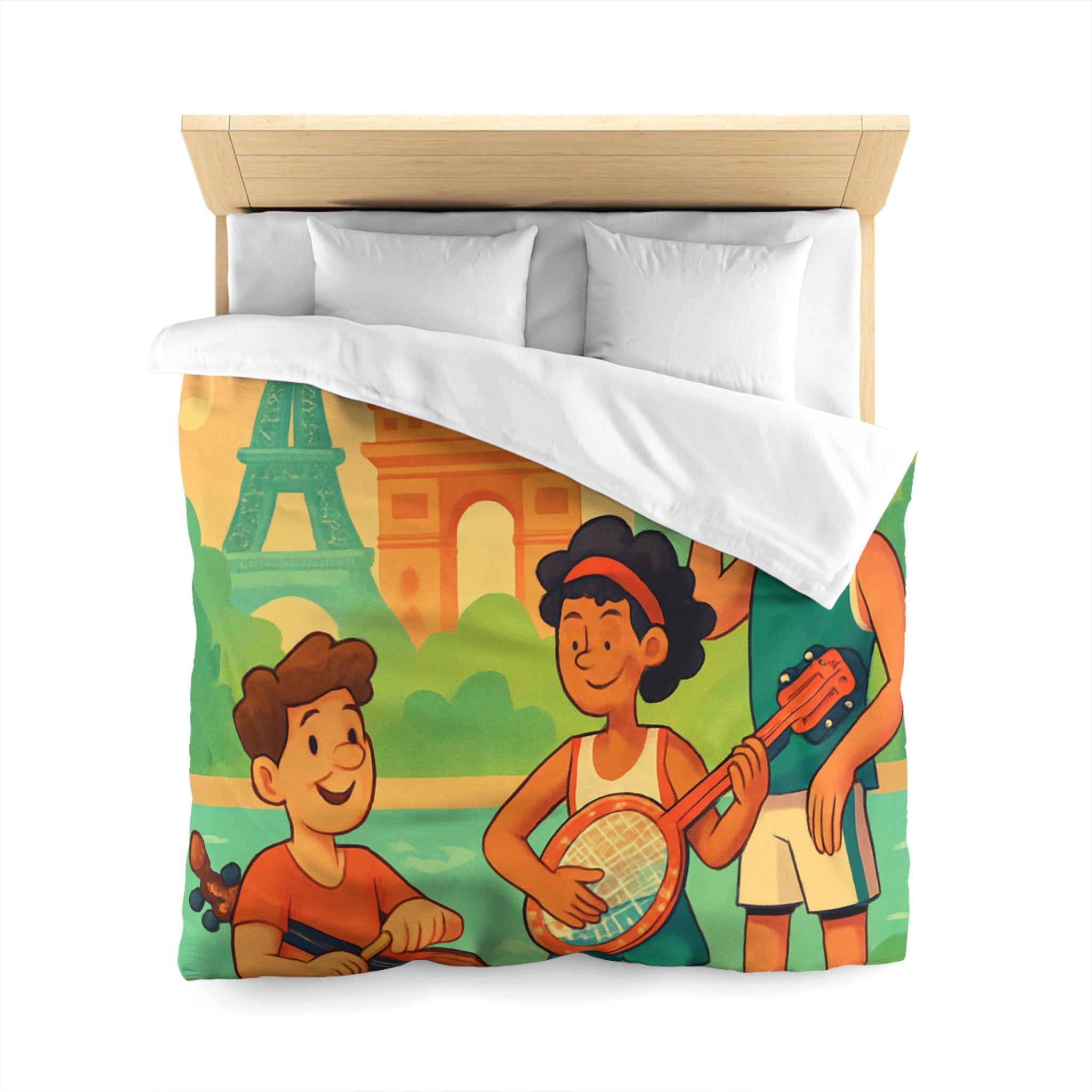 Housse de Couette Microfibre Illustration Unique Design Moderne Décoration Intérieure Raffinée