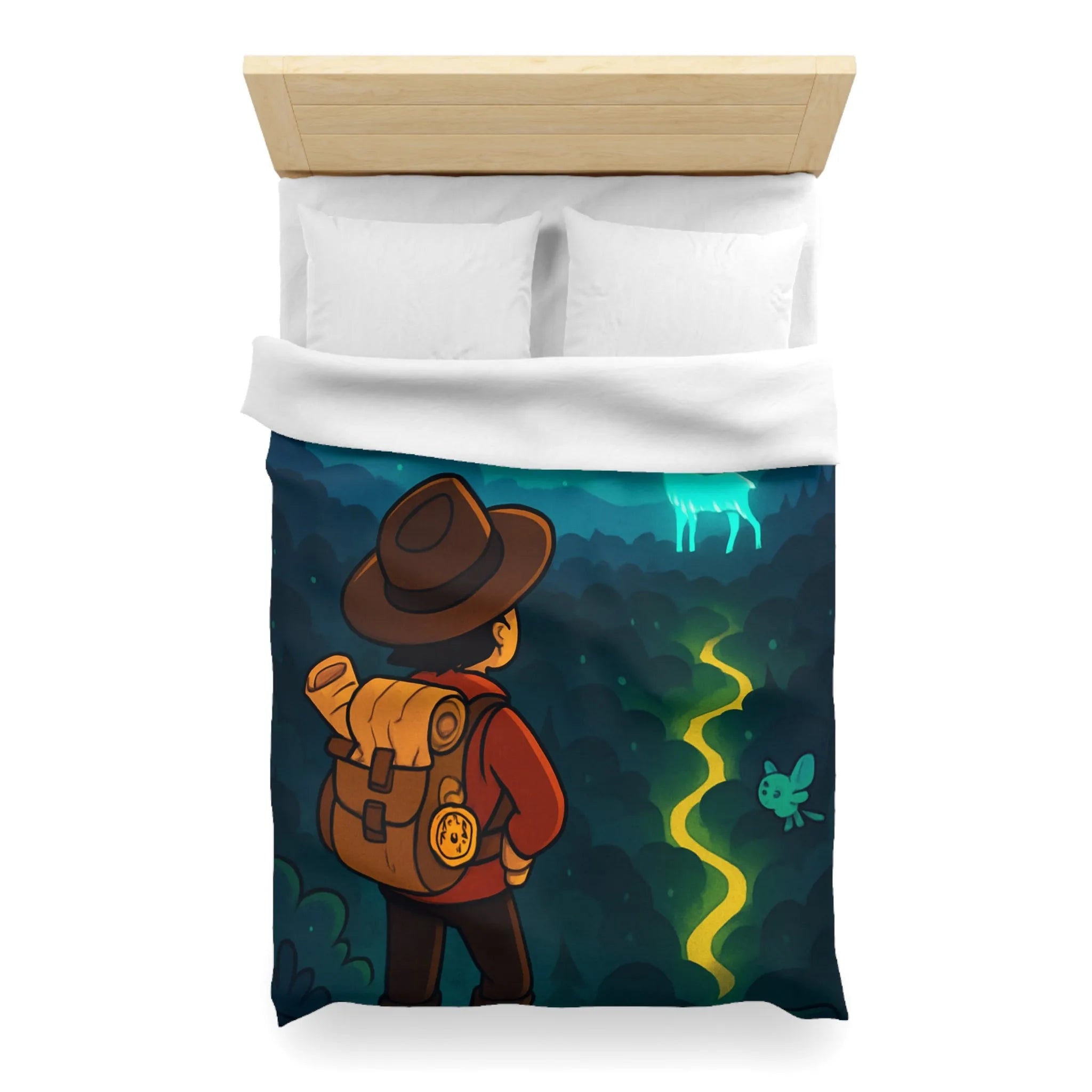 Enchantez Votre Espace avec une Housse de Couette de Randonneur en Forêt Mystique