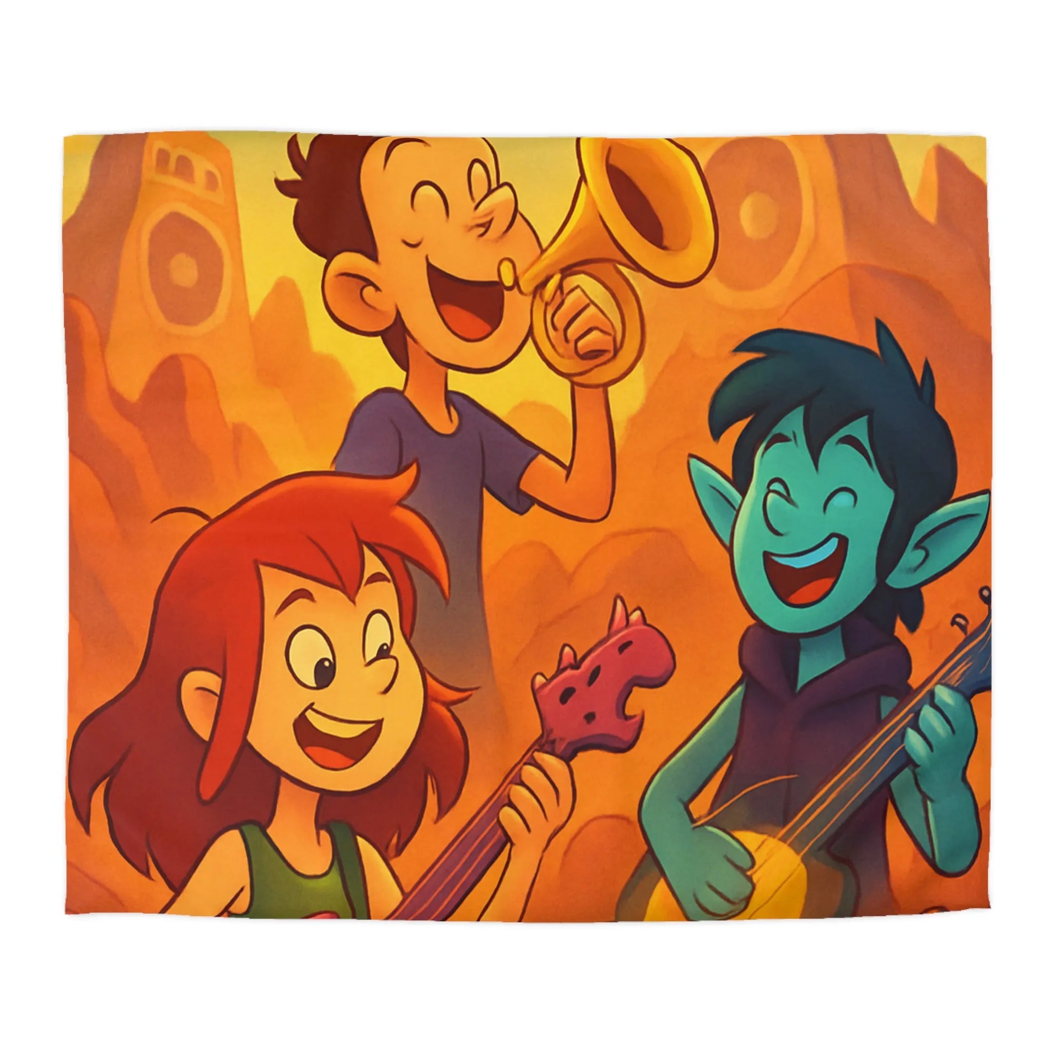 Housse de Couette avec Illustrations Musicales Fantaisistes pour Enfants et Adolescents Colorée