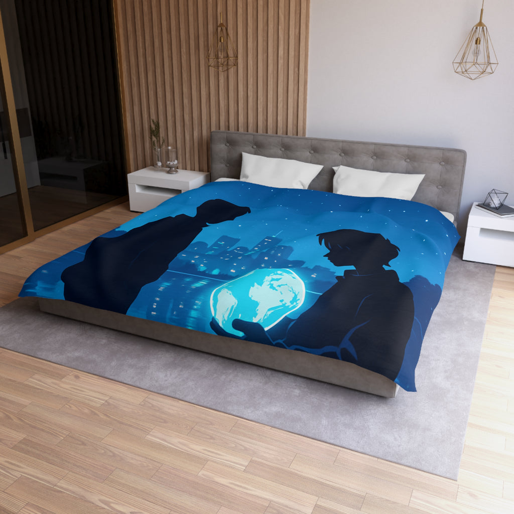 Housse de Couette Microfibre Design Artistique Moderne Décoration Chambre Confort Premium