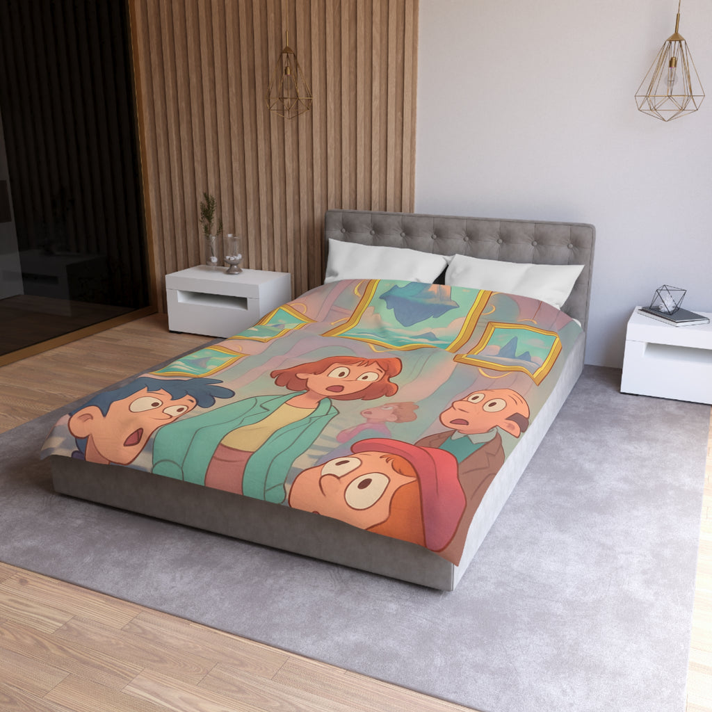 Housse de Couette Microfibre Design Artistique Moderne Décoration Chambre Confort Premium