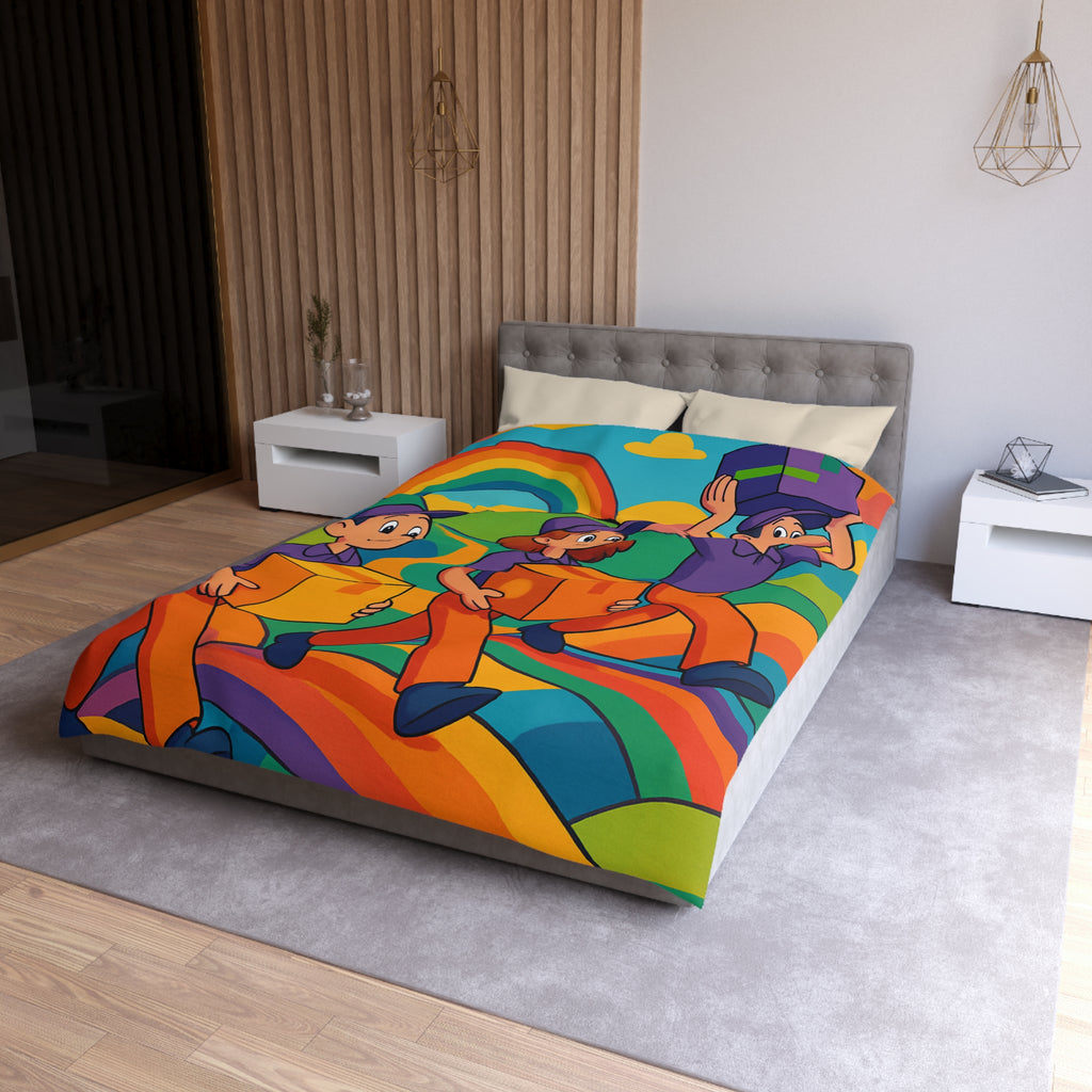 Housse de Couette Microfibre Design Artistique Moderne Décoration Chambre Confort Premium