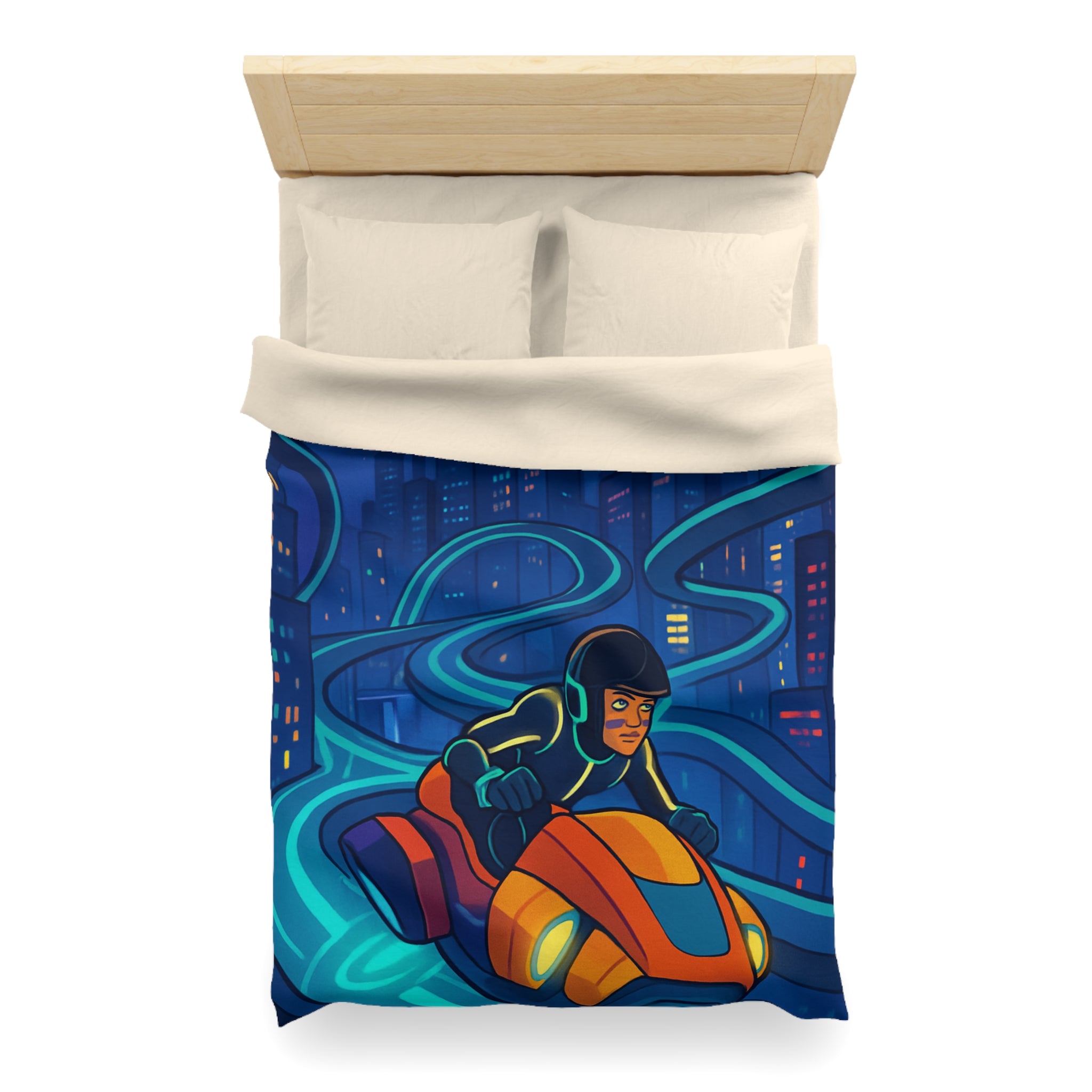 Housse de Couette Microfibre Design Artistique Moderne Décoration Chambre Confort Doux Qualité Premium