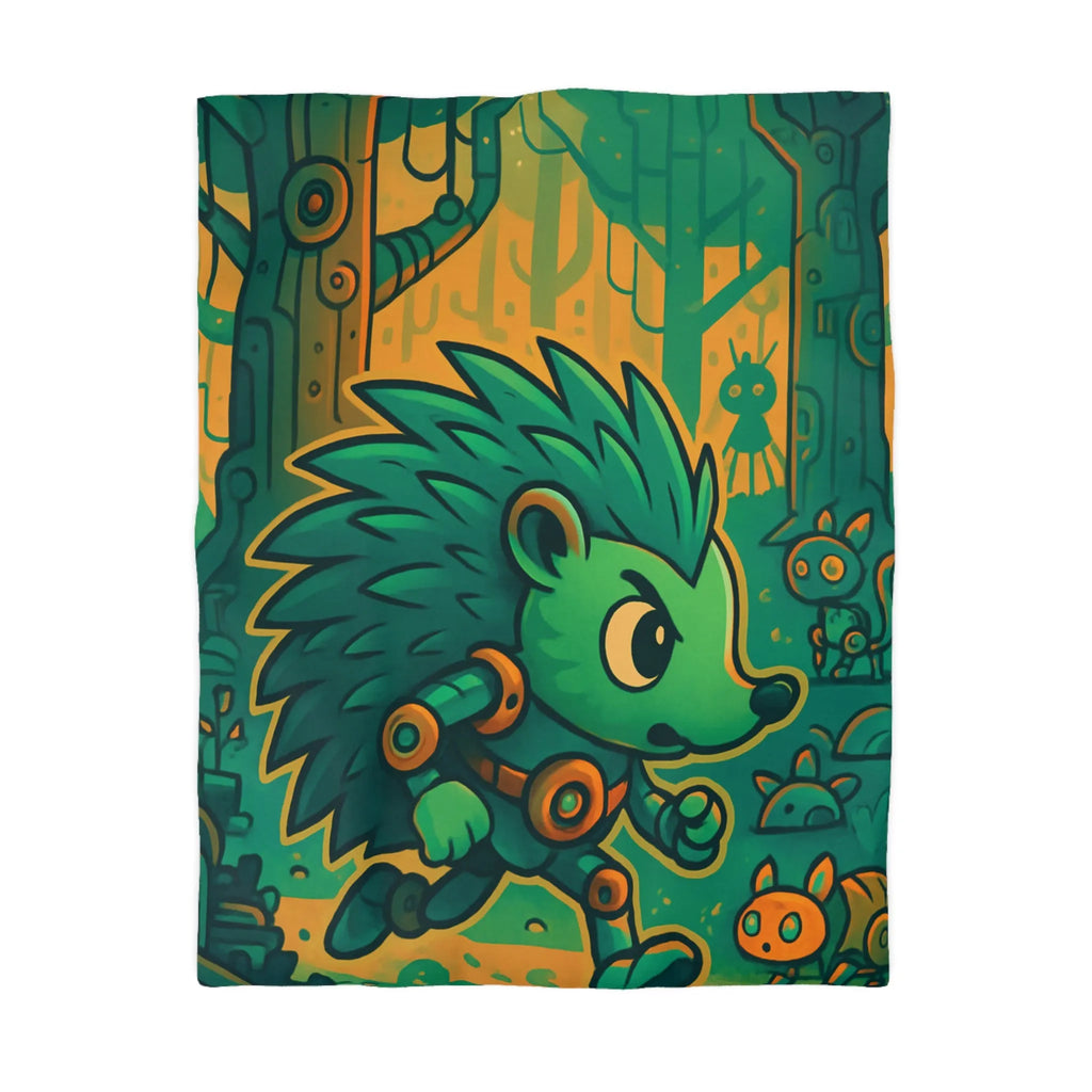 Housse de Couette Ludique Forêt Enchantée Hérisson et Amis pour Chambre Enfant