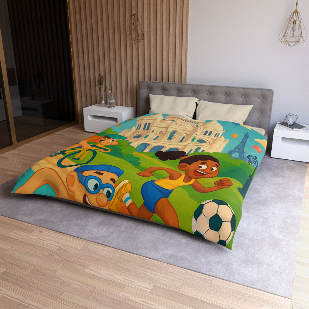 Housse de Couette Microfibre Illustration Unique Design Moderne Décoration Intérieure Raffinée