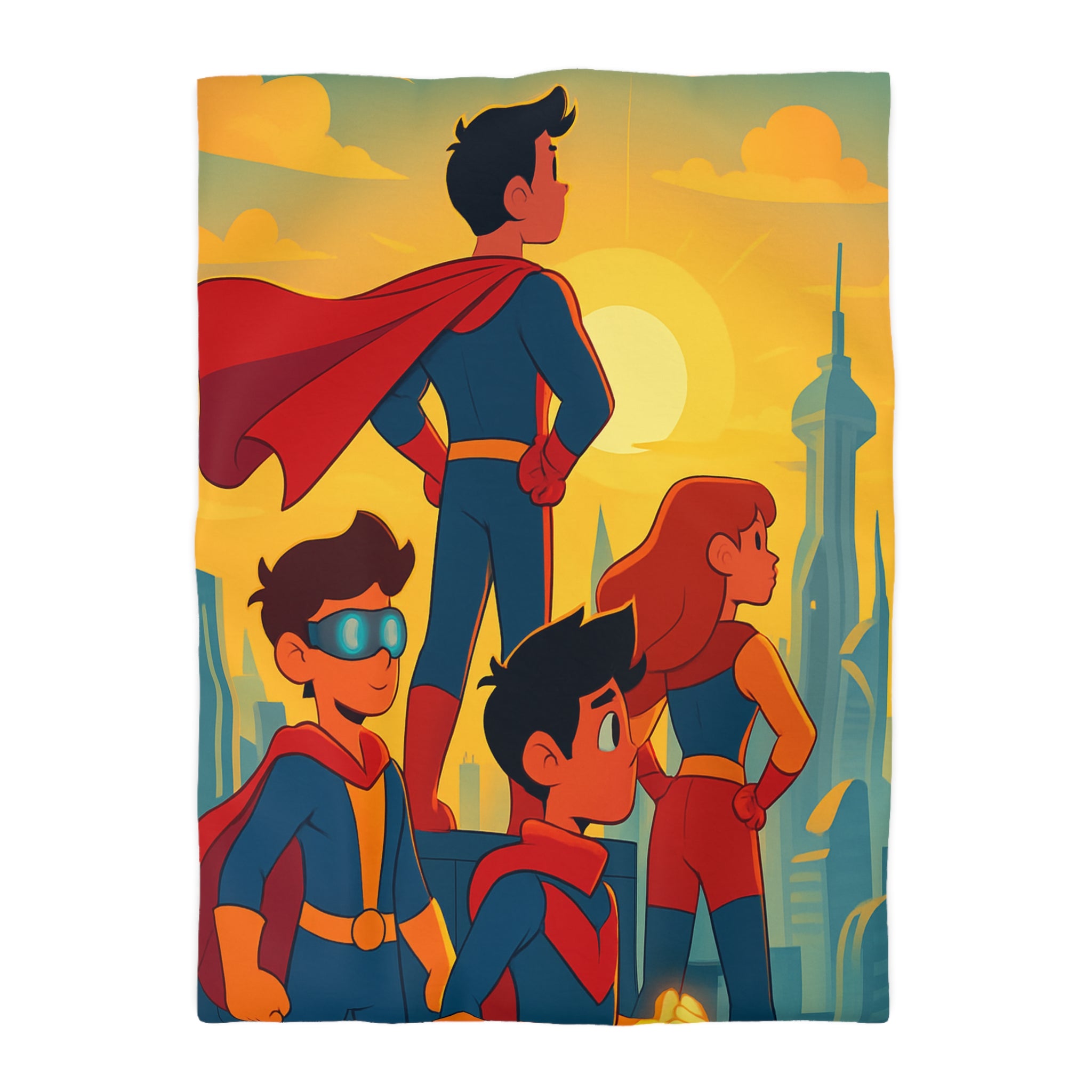 Housse de Couette Microfibre Illustration Unique Design Moderne Décoration Intérieure Raffinée