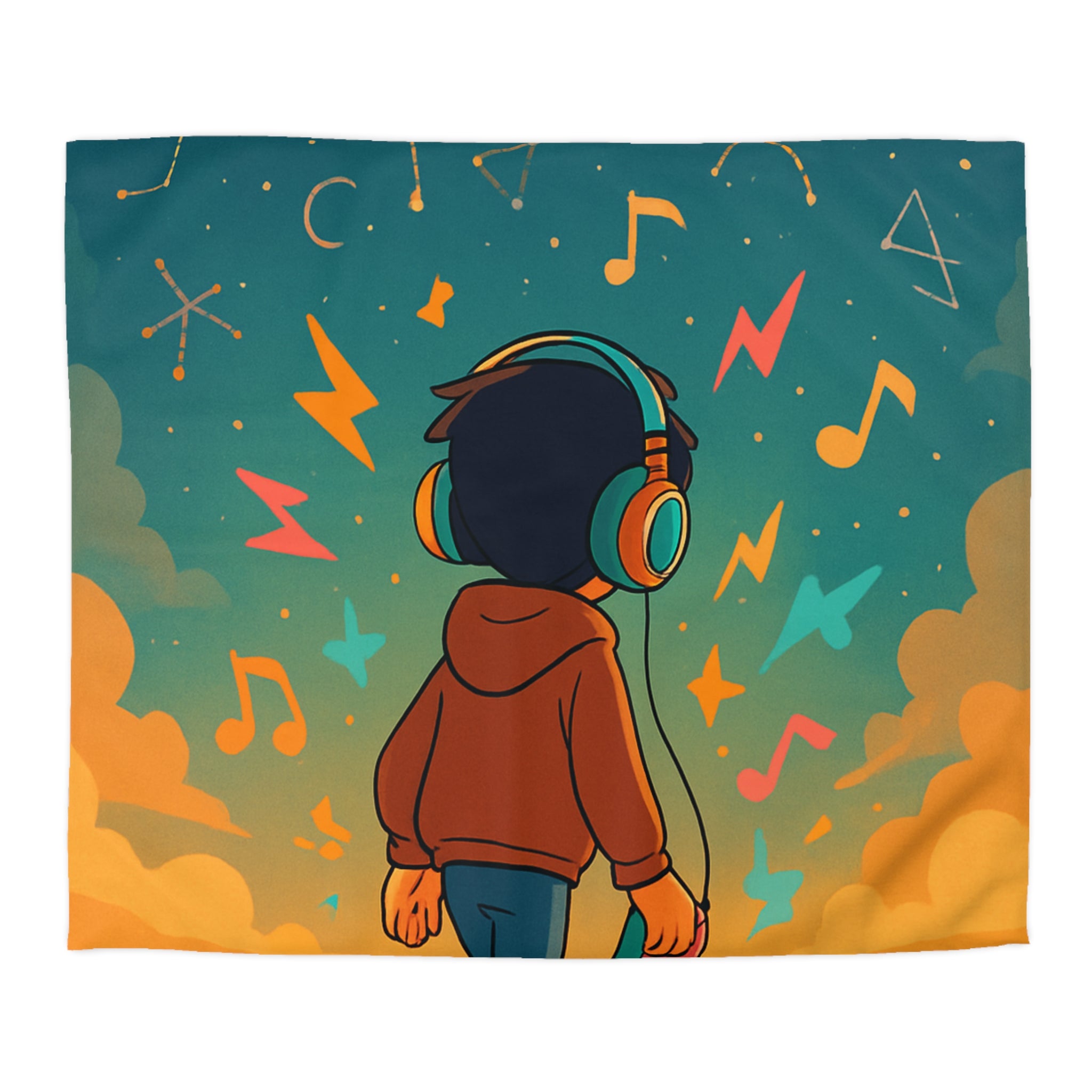 Housse de couette rêve étoilé pour jeunes musiciens et amateurs de constellations