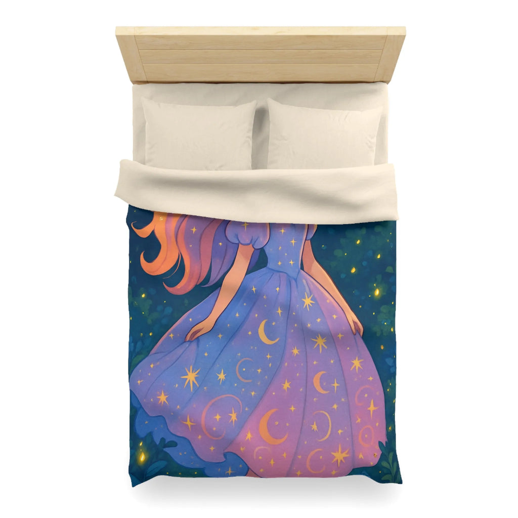 Housse de couette avec motif étoilé de princesse féerique dans la nuit enchantée
