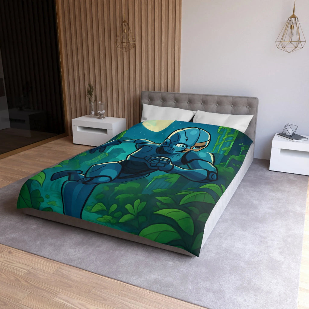 Housse de Couette Microfibre Art Graphique Contemporain Style Décoratif Chambre Tendance