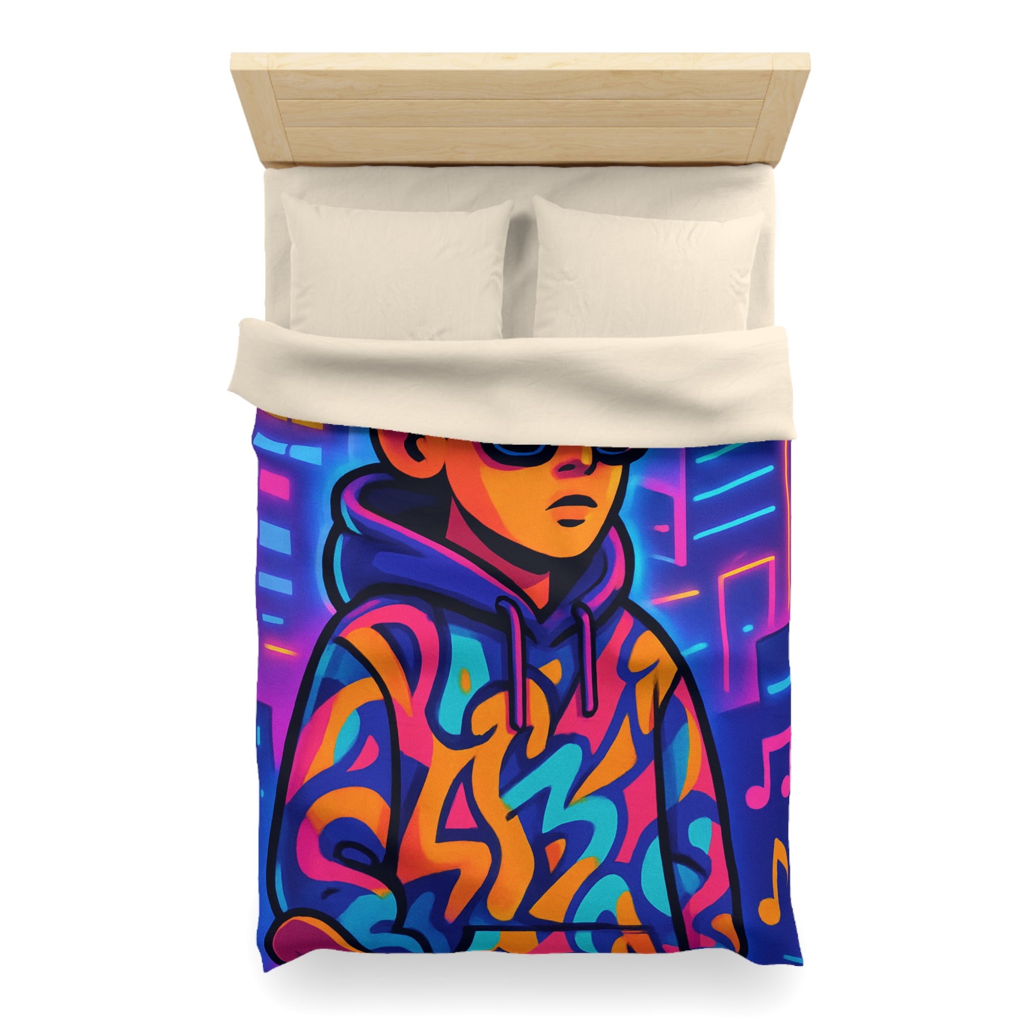 Housse de Couette Microfibre Illustration Unique Design Moderne Décoration Intérieure Raffinée