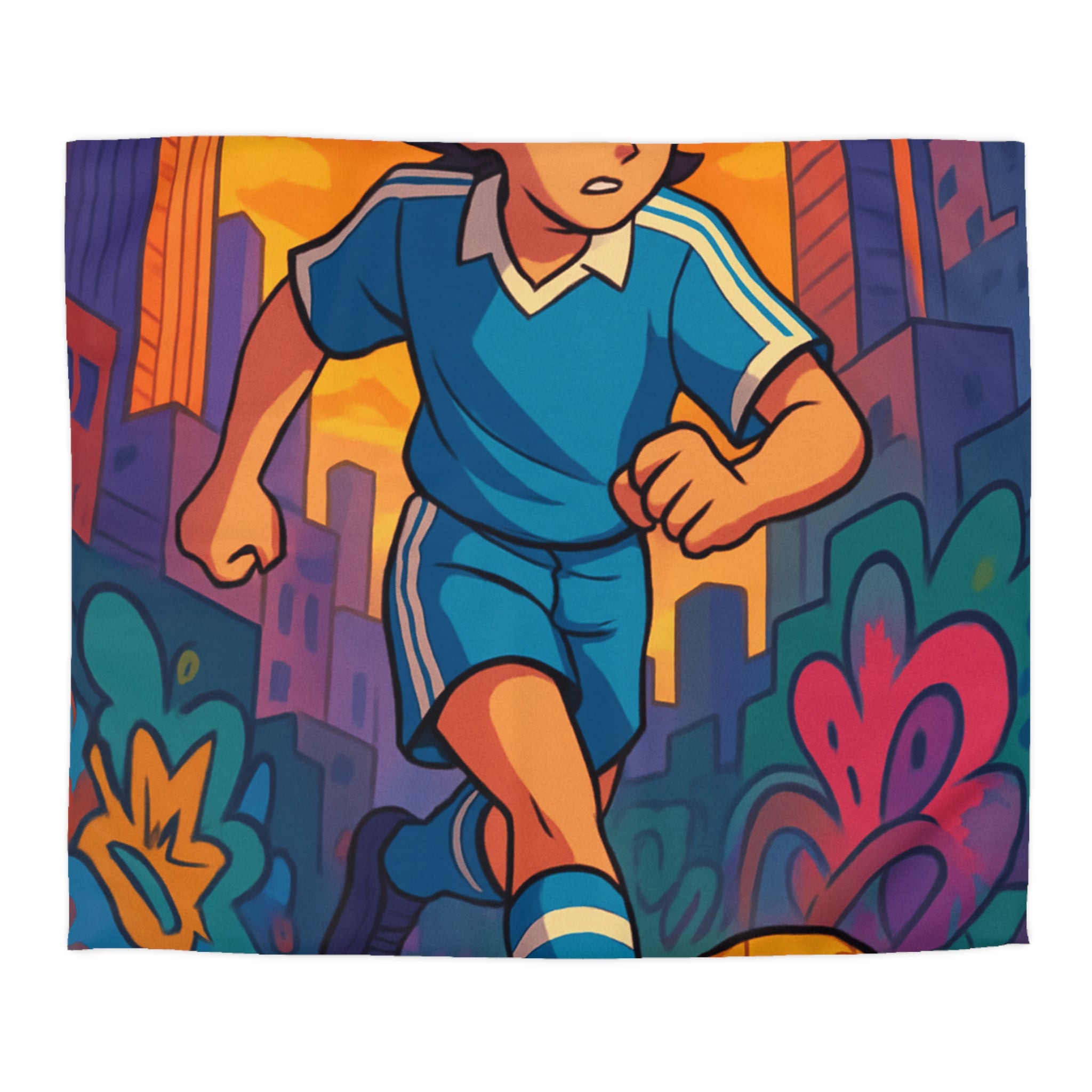 Housse de Couette Microfibre Design Artistique Moderne Décoration Chambre Confort Premium