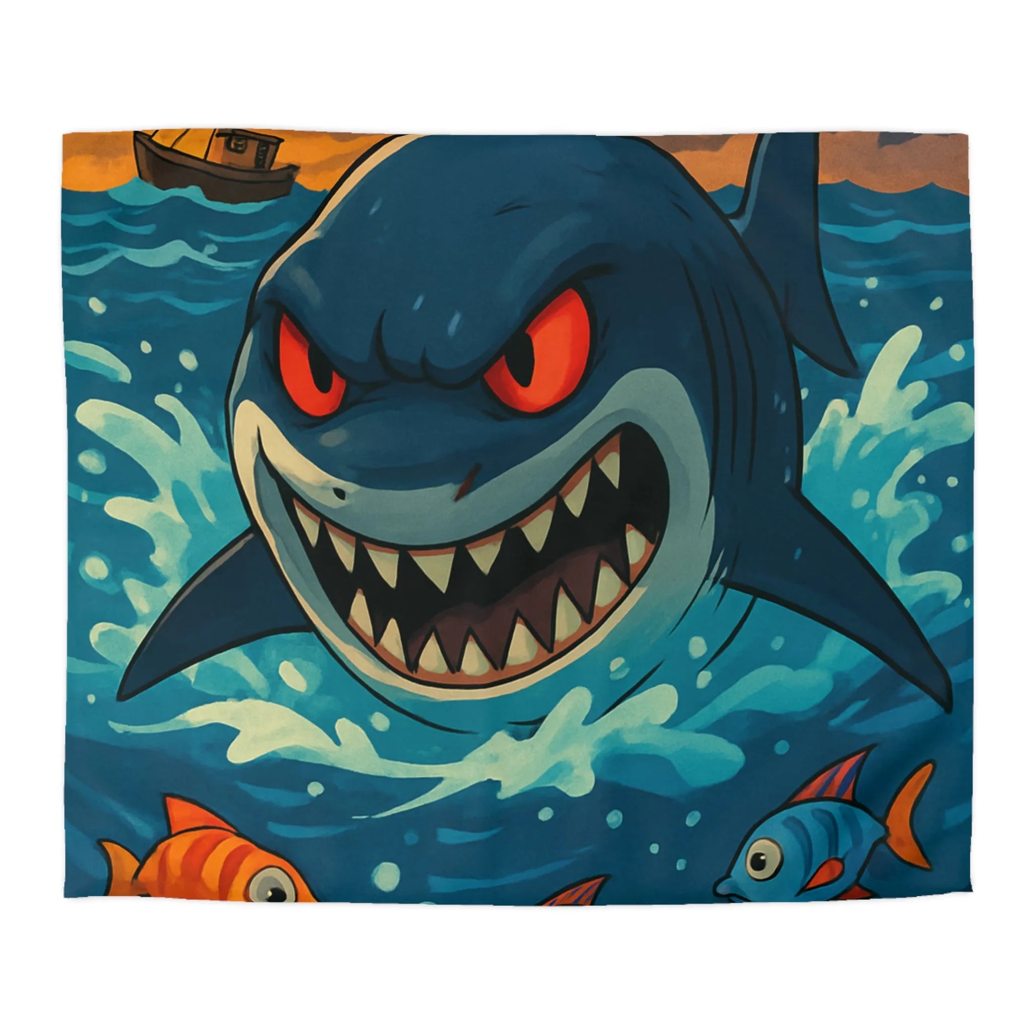 Housse de Couette Colorée aux Requins et Poissons pour Enfants Aventureux et Créatifs