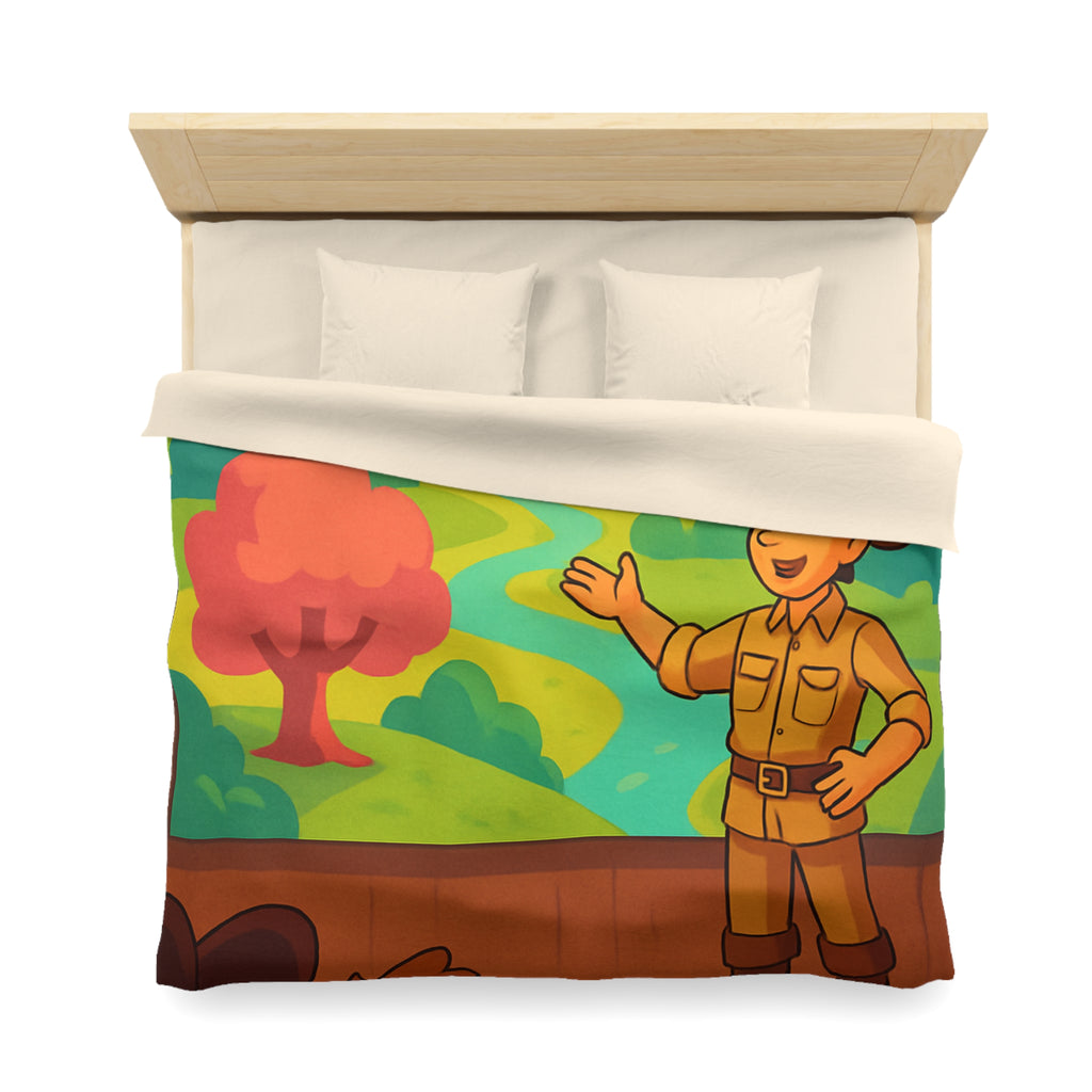 Housse de Couette Microfibre Illustration Unique Design Moderne Décoration Intérieure Raffinée