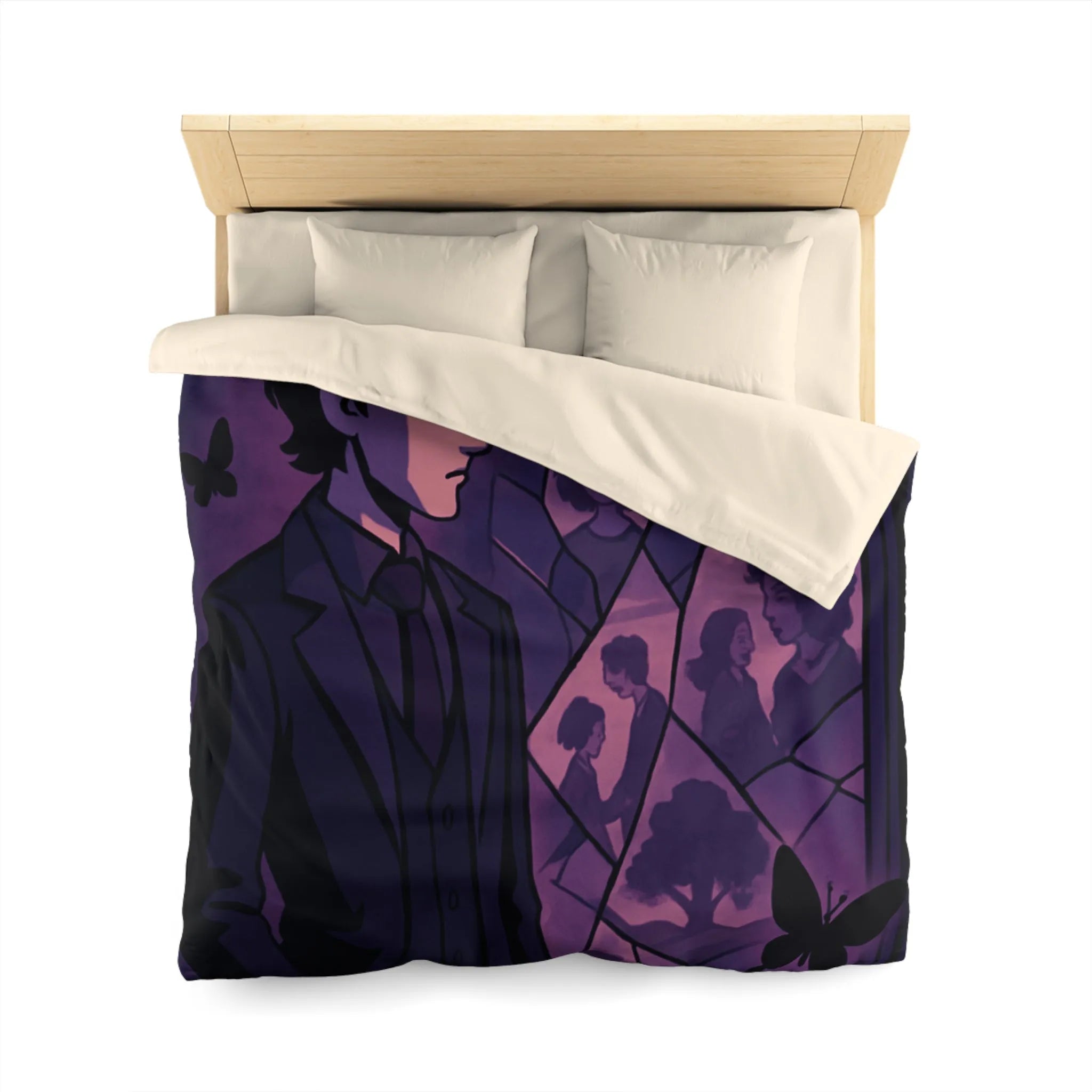 Housse de Couette Microfibre Art Graphique Contemporain Style Décoratif Chambre Tendance