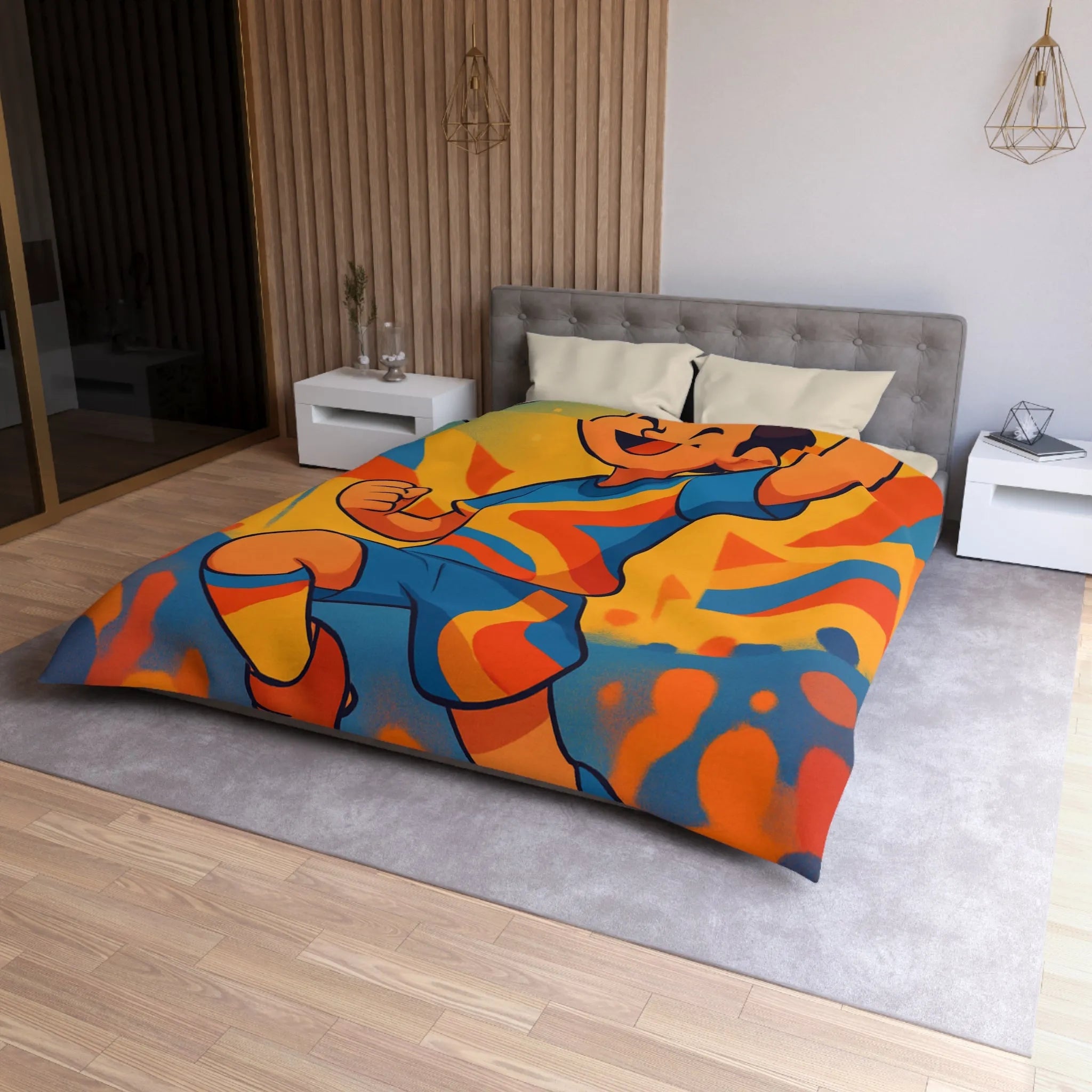 Housse de Couette Dynamique Enfant Football Motif Coloré Supporters Joie Match Gagnant