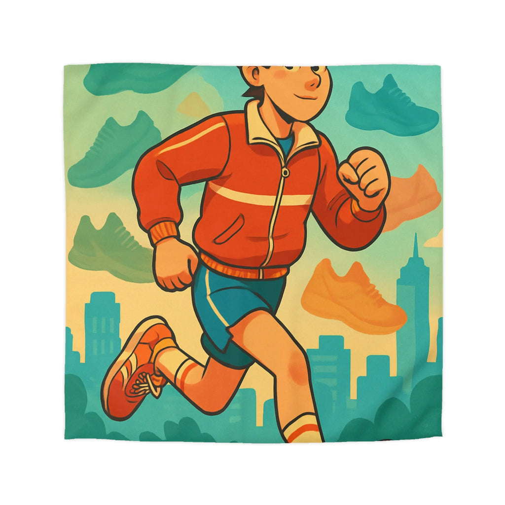 Housse de couette dynamique pour enfant avec athlète et nuancé de chaussures colorées