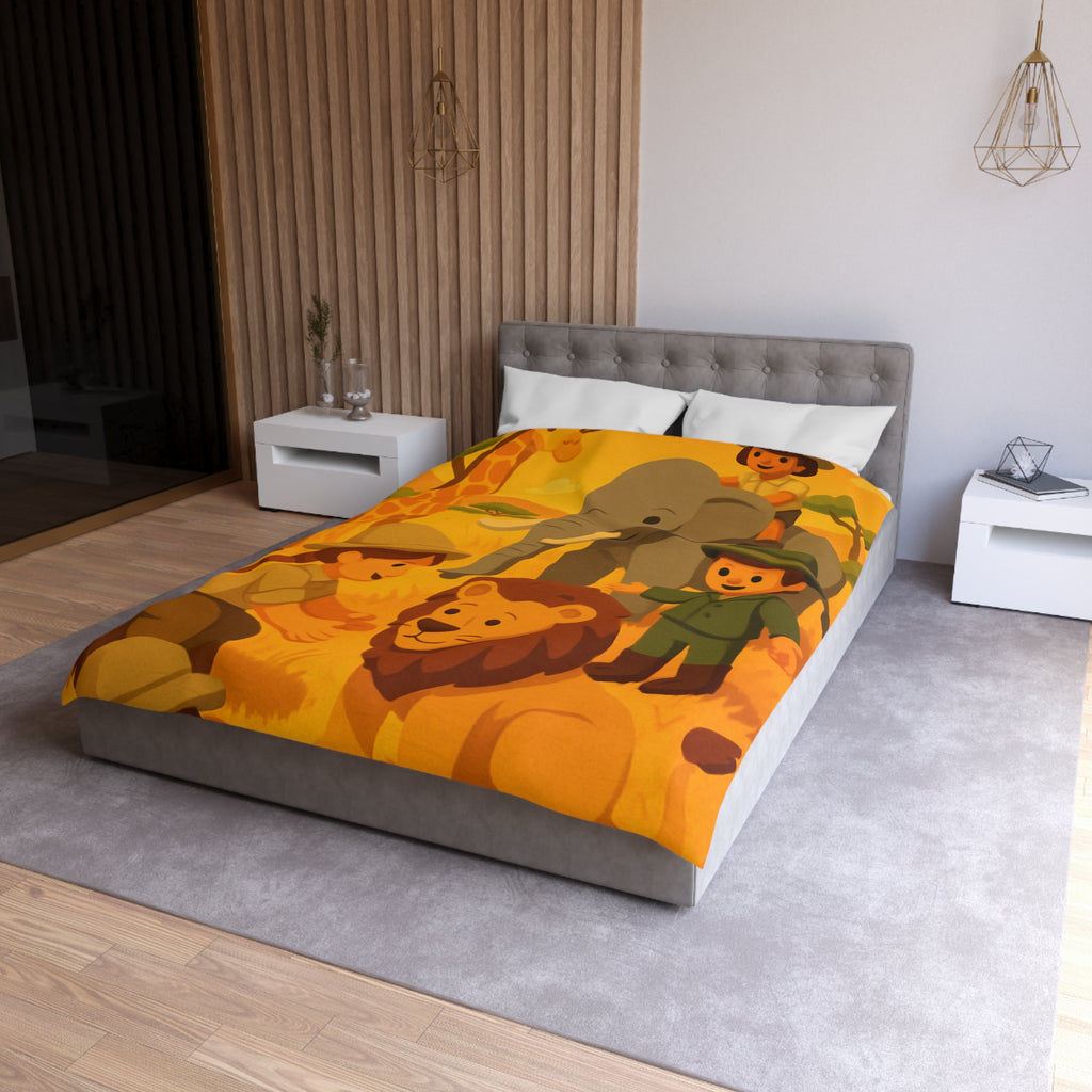 Safari Coloré pour Enfants avec Animaux Amicaux dans la Savane Dorée et Ensoleillée