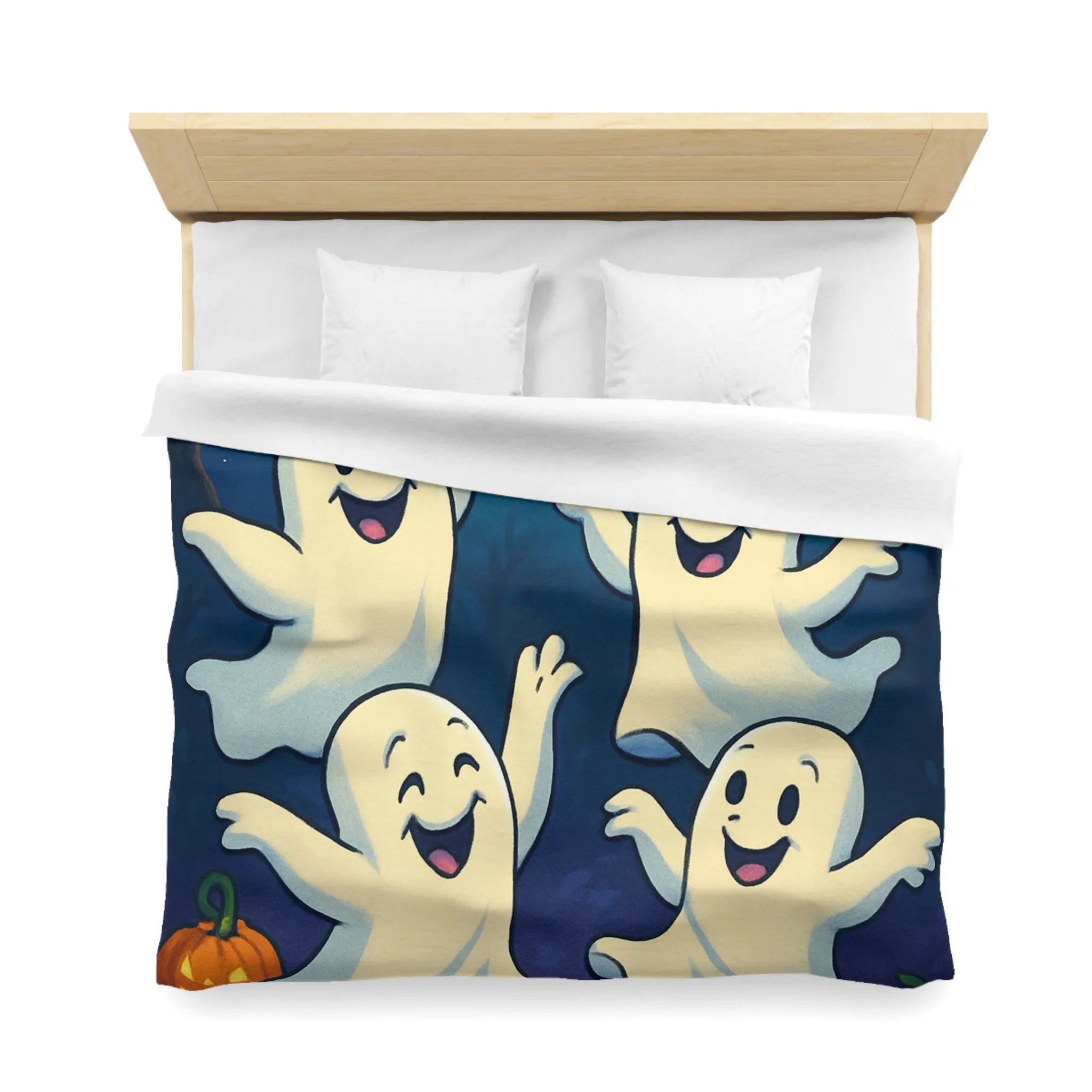 Housse de couette fantaisie avec esprits dansants sous lune et chauves-souris effrayantes