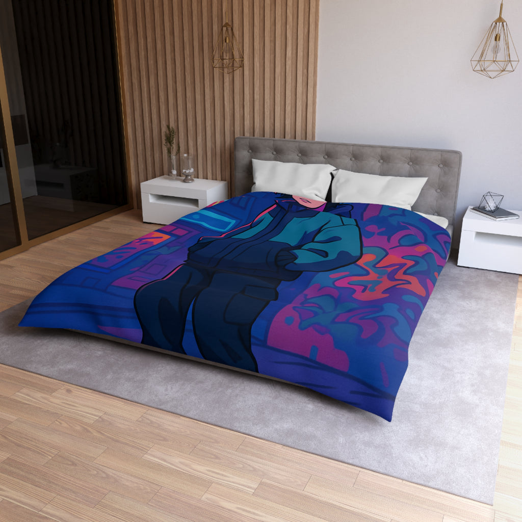 Housse de couette urbaine moderne avec design graffiti et style artistique coloré