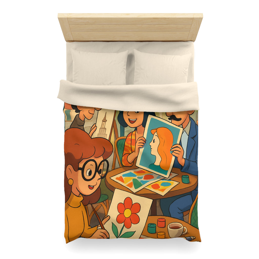 Housse de Couette Microfibre Illustration Unique Design Moderne Décoration Intérieure Raffinée