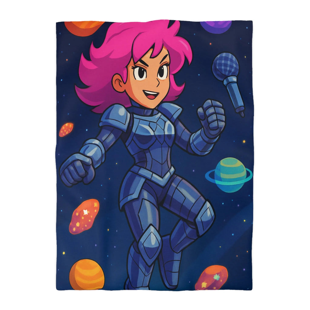 Housse de couette astronaute colorée avec planètes et étoiles thème aventure spatiale