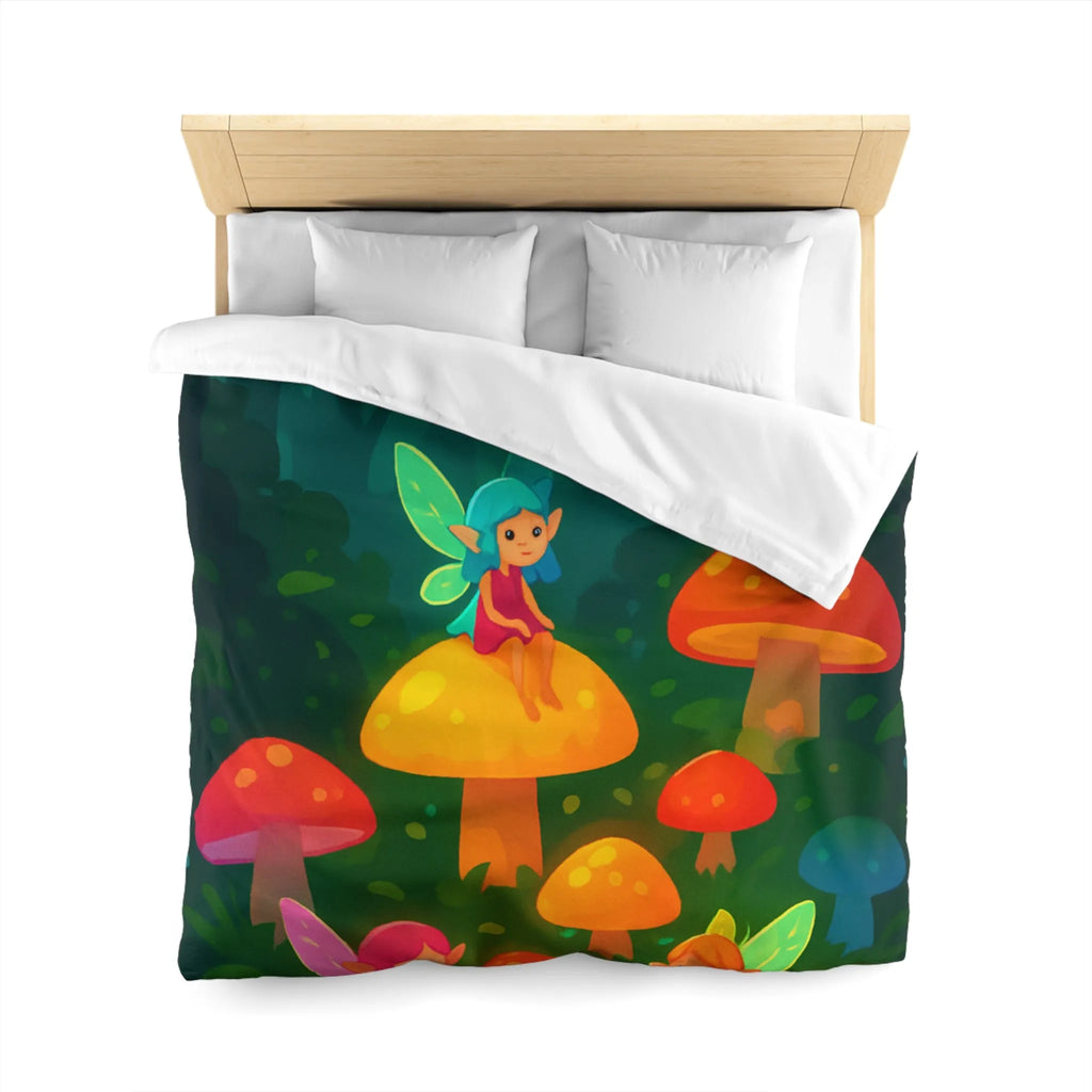 Enchantez Votre Chambre avec Housse de Couette Fées Colorées et Champignons Magiques