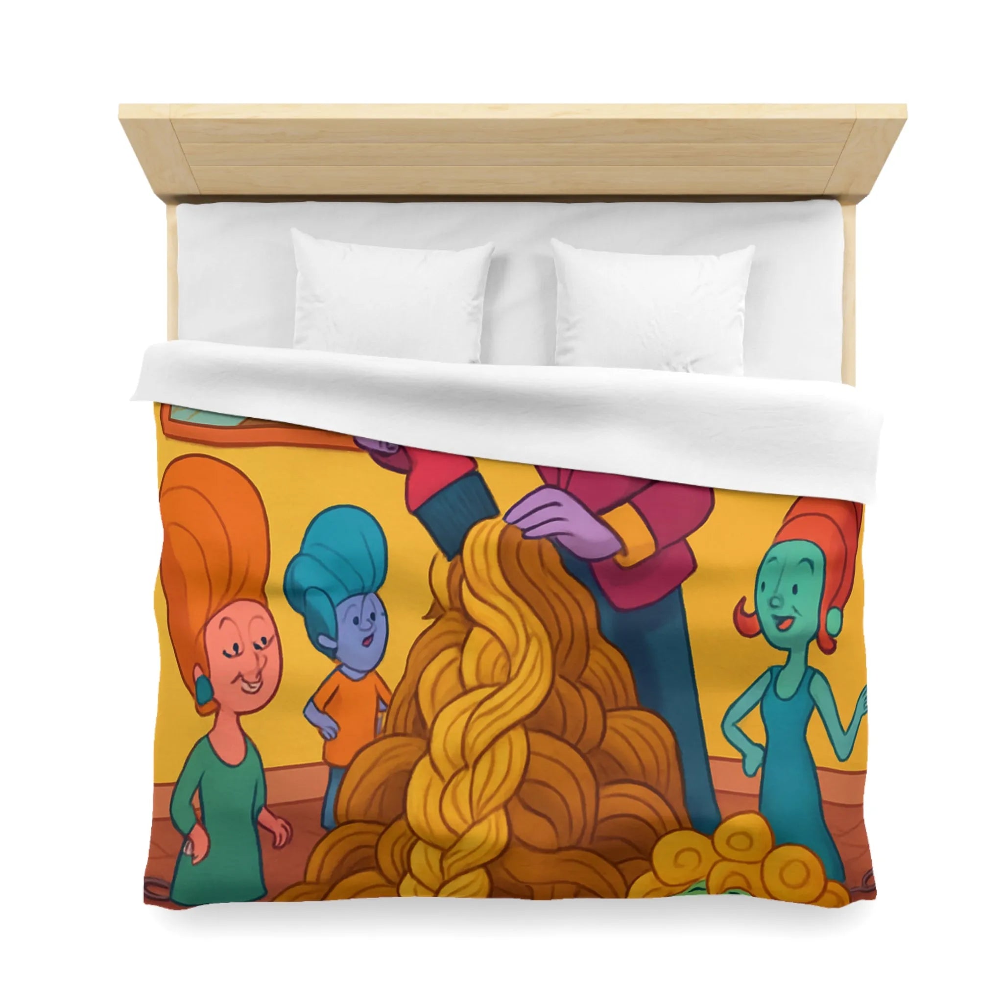 Housse de couette colorée avec personnages fantastiques et œuvres artistiques pour déco unique