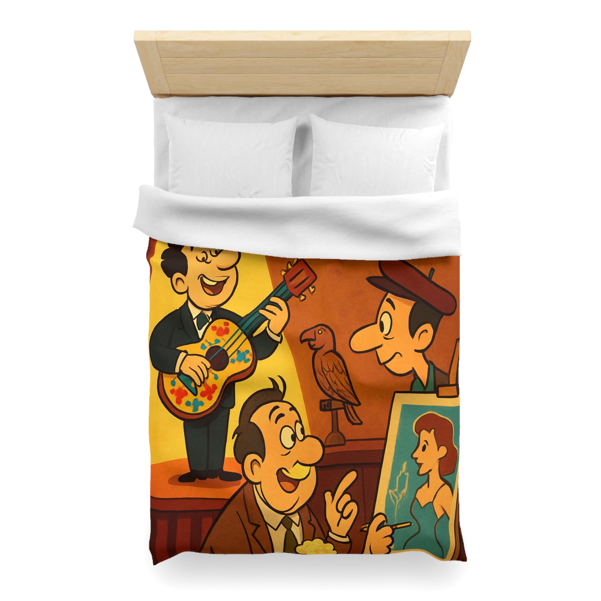 Housse de Couette Microfibre Illustration Unique Design Moderne Décoration Intérieure Raffinée