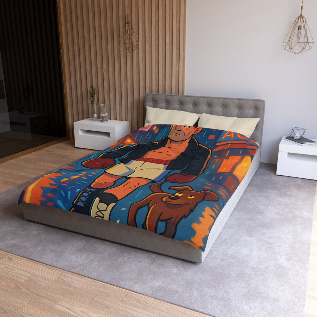 Housse de Couette Microfibre Motif Créatif Original Style Contemporain Chambre Élégante