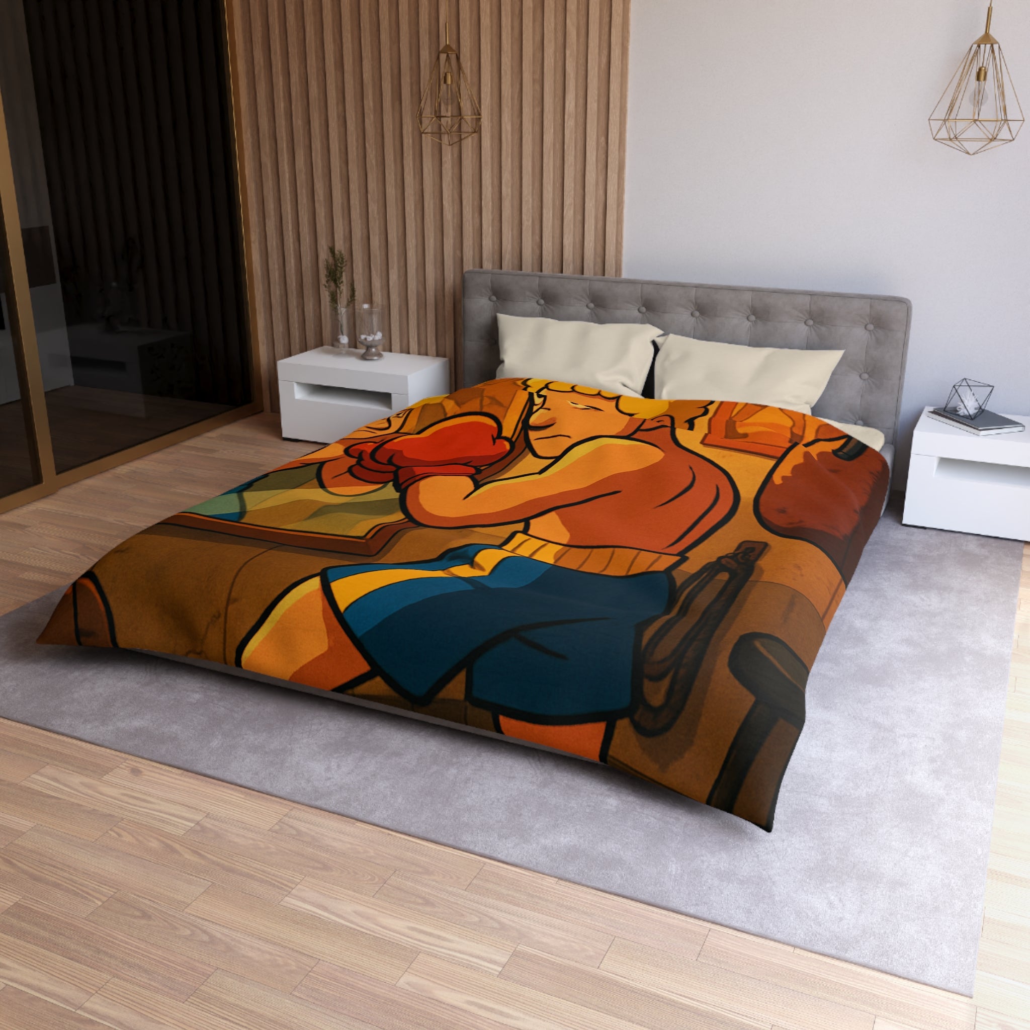 Housse de Couette Microfibre Design Artistique Moderne Décoration Chambre Confort Premium