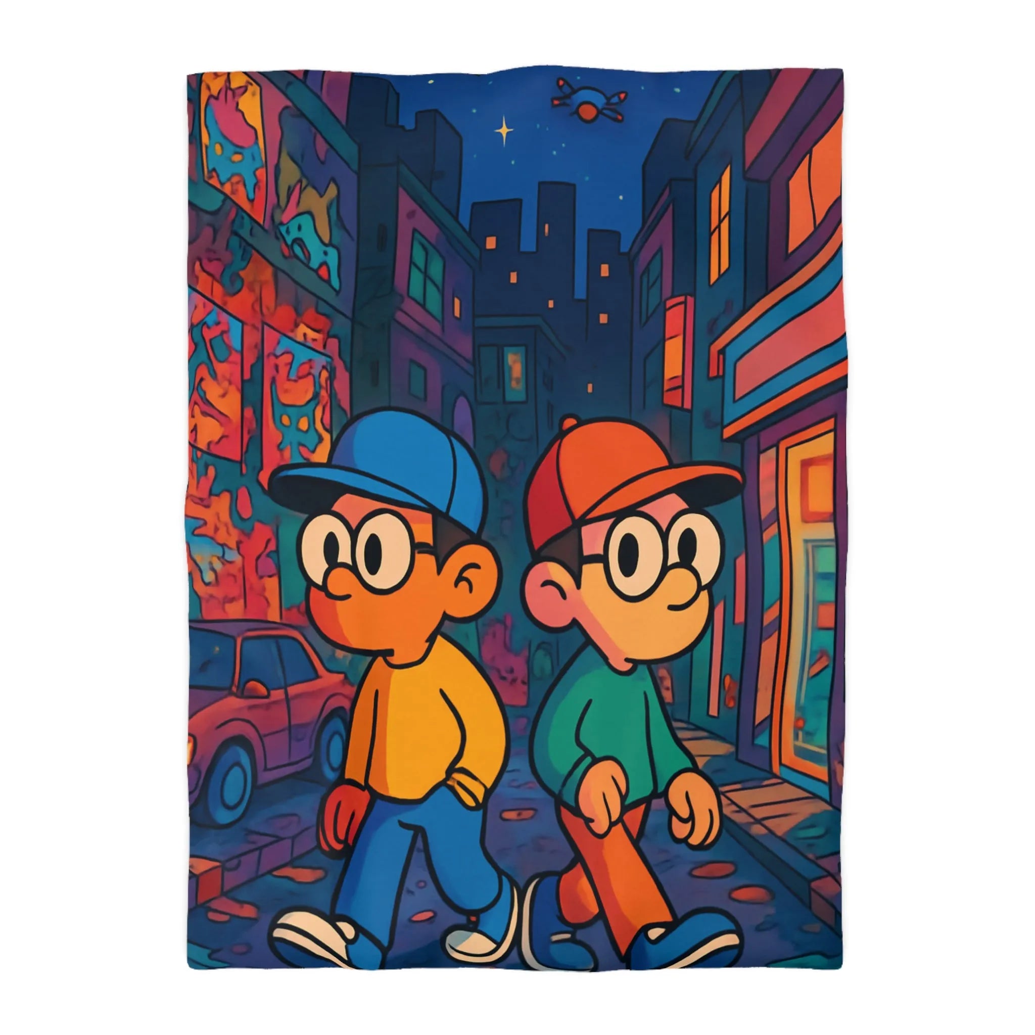 Double Touche Urbaine : Jeune Duo Coloré En Aventure Nocturne Pleine De Style