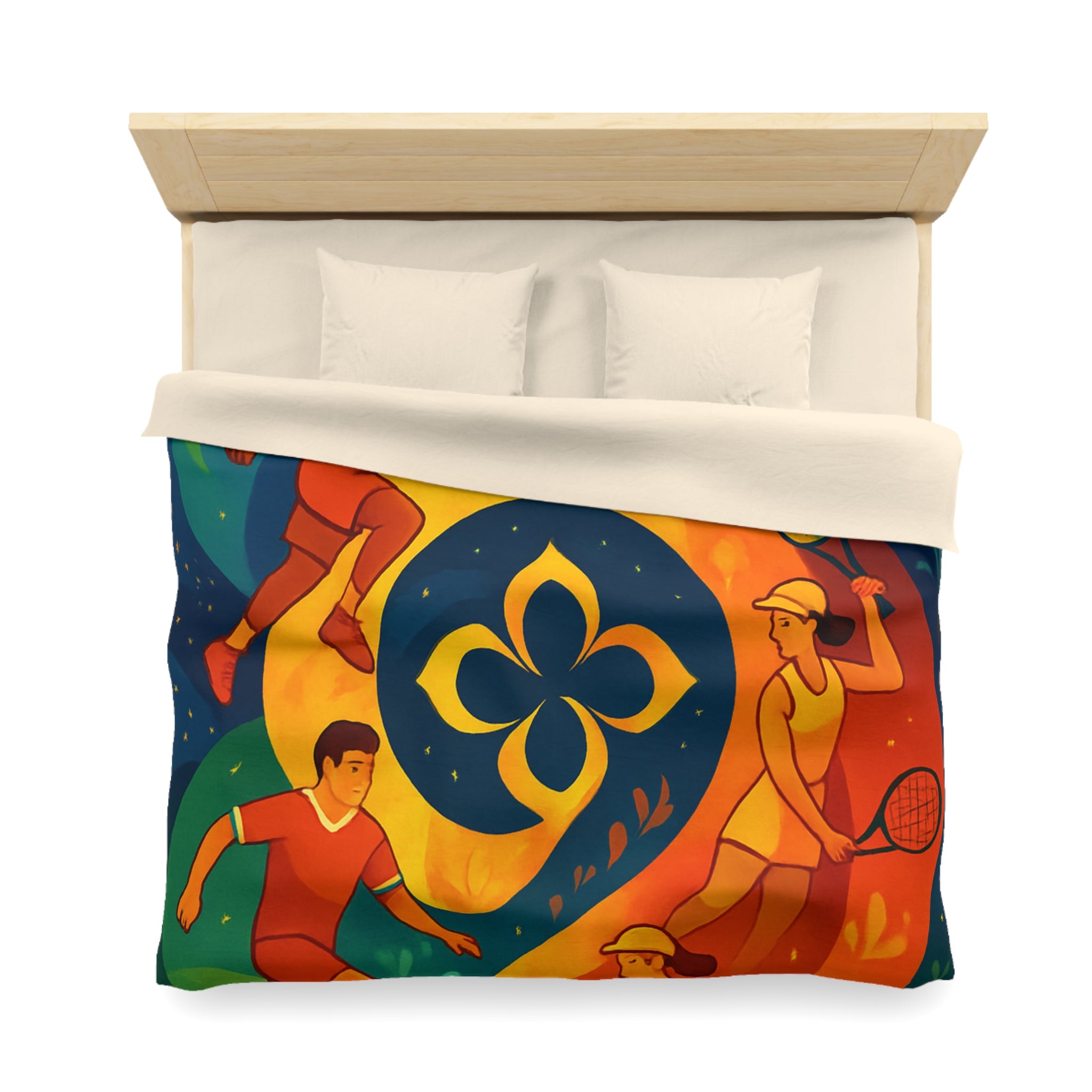 Housse de Couette Microfibre Illustration Unique Design Moderne Décoration Intérieure Raffinée