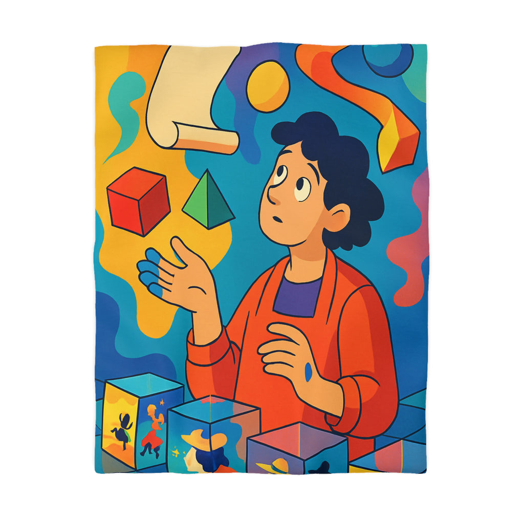 Housse de Couette Microfibre Motif Créatif Original Style Contemporain Chambre Élégante