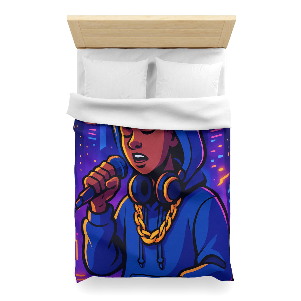 Housse de Couette Microfibre Motif Créatif Original Style Contemporain Chambre Élégante