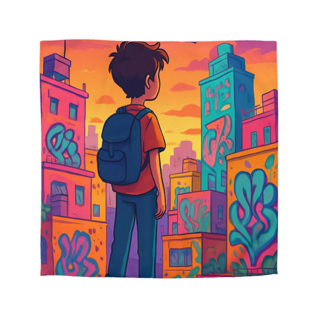 Housse de Couette Microfibre Design Artistique Moderne Décoration Chambre Confort Premium