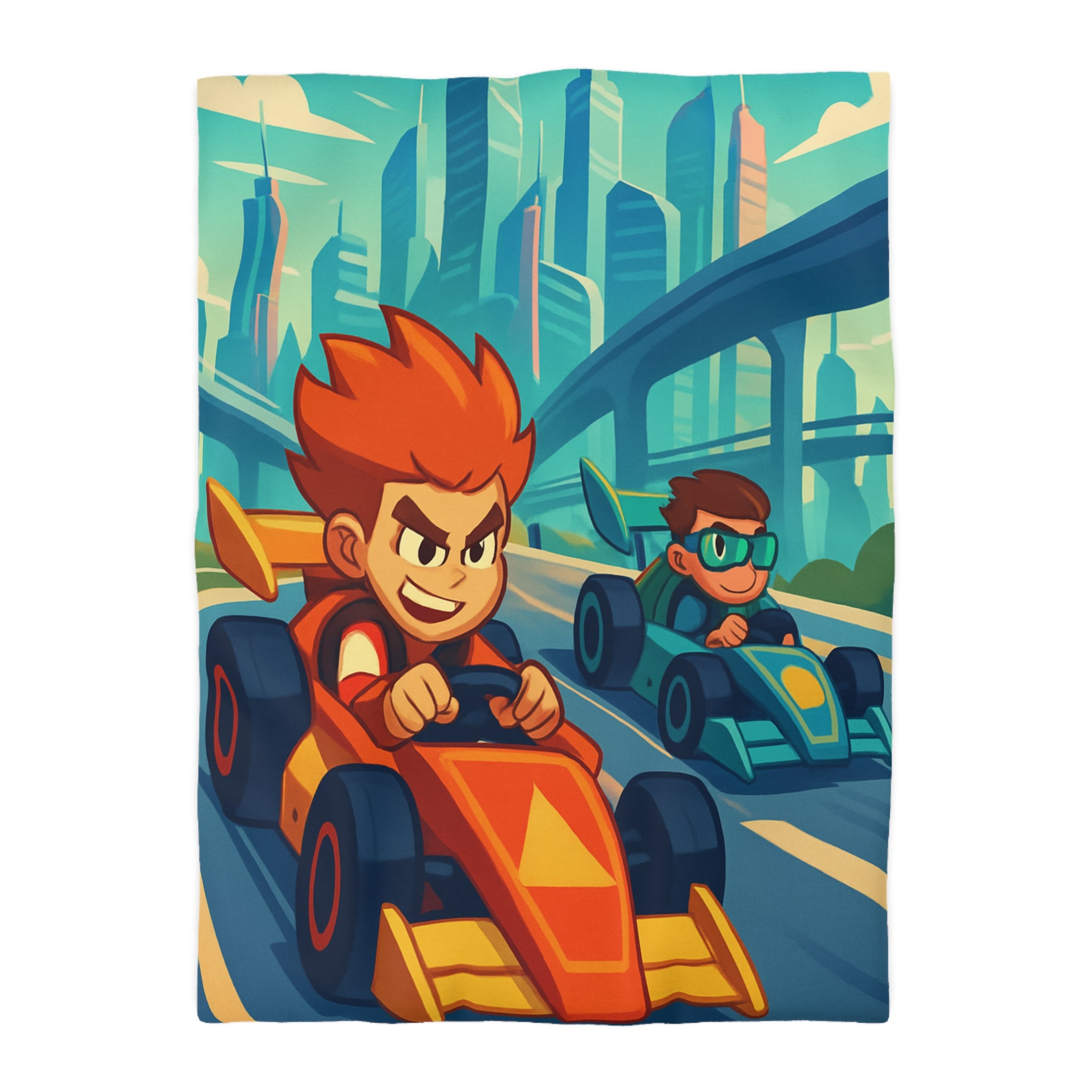 Housse de Couette Microfibre Motif Créatif Original Style Contemporain Chambre Élégante